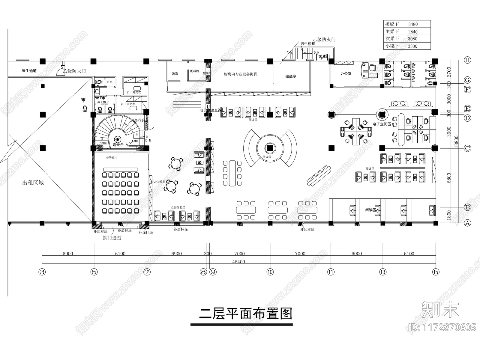 现代书店cad施工图下载【ID:1172870605】