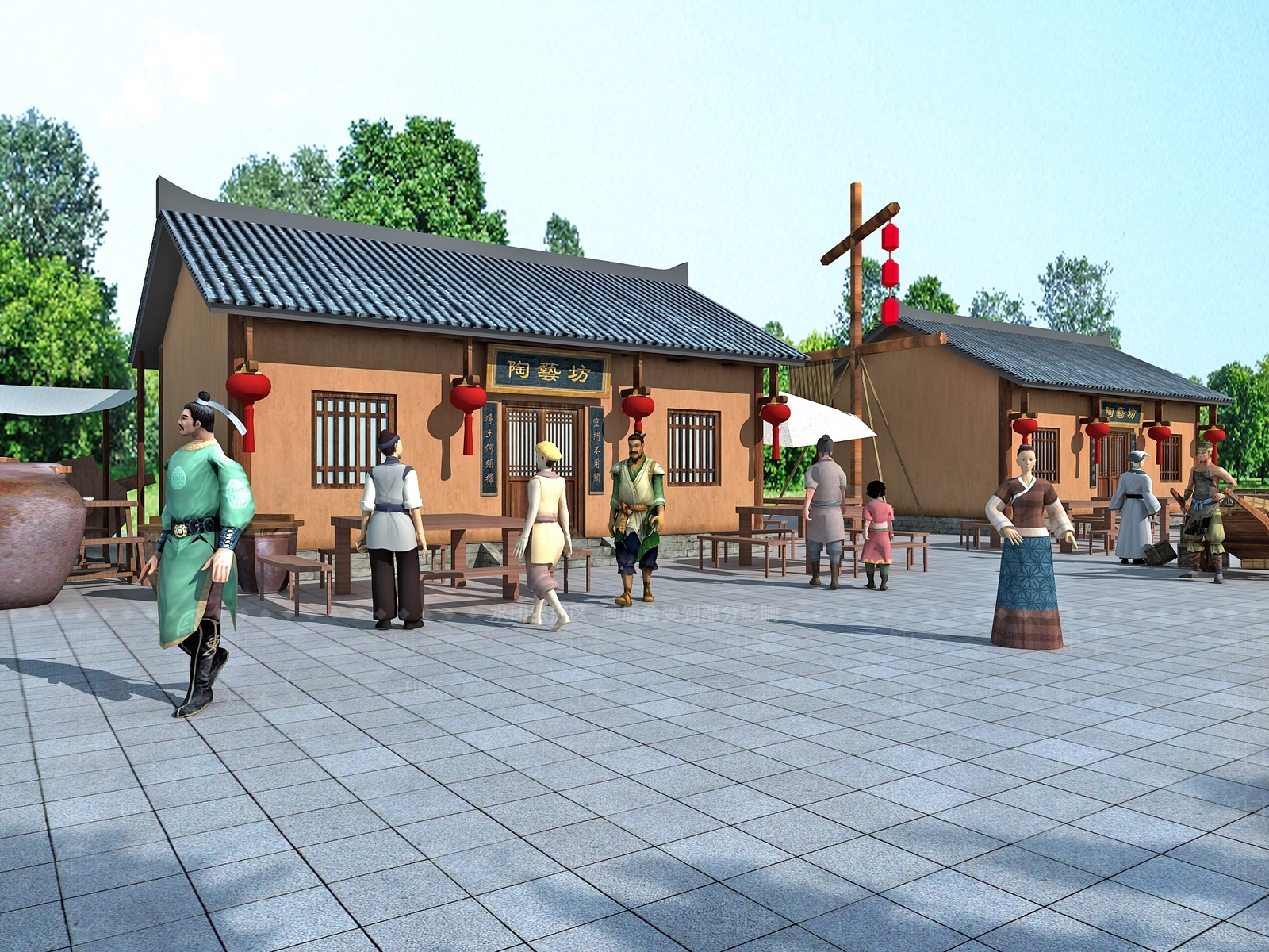 中式商业街3D模型下载【ID:1172872692】