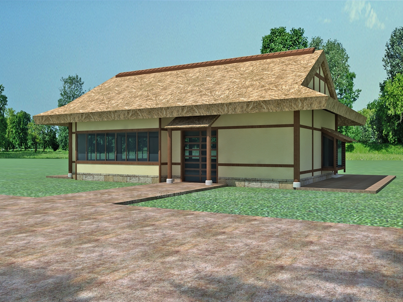 新中式驿站3D模型下载【ID:1172879337】