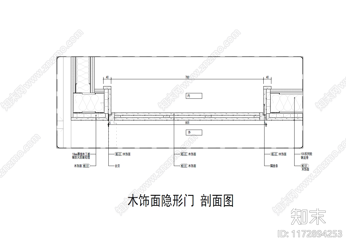 现代门节点施工图下载【ID:1172894253】