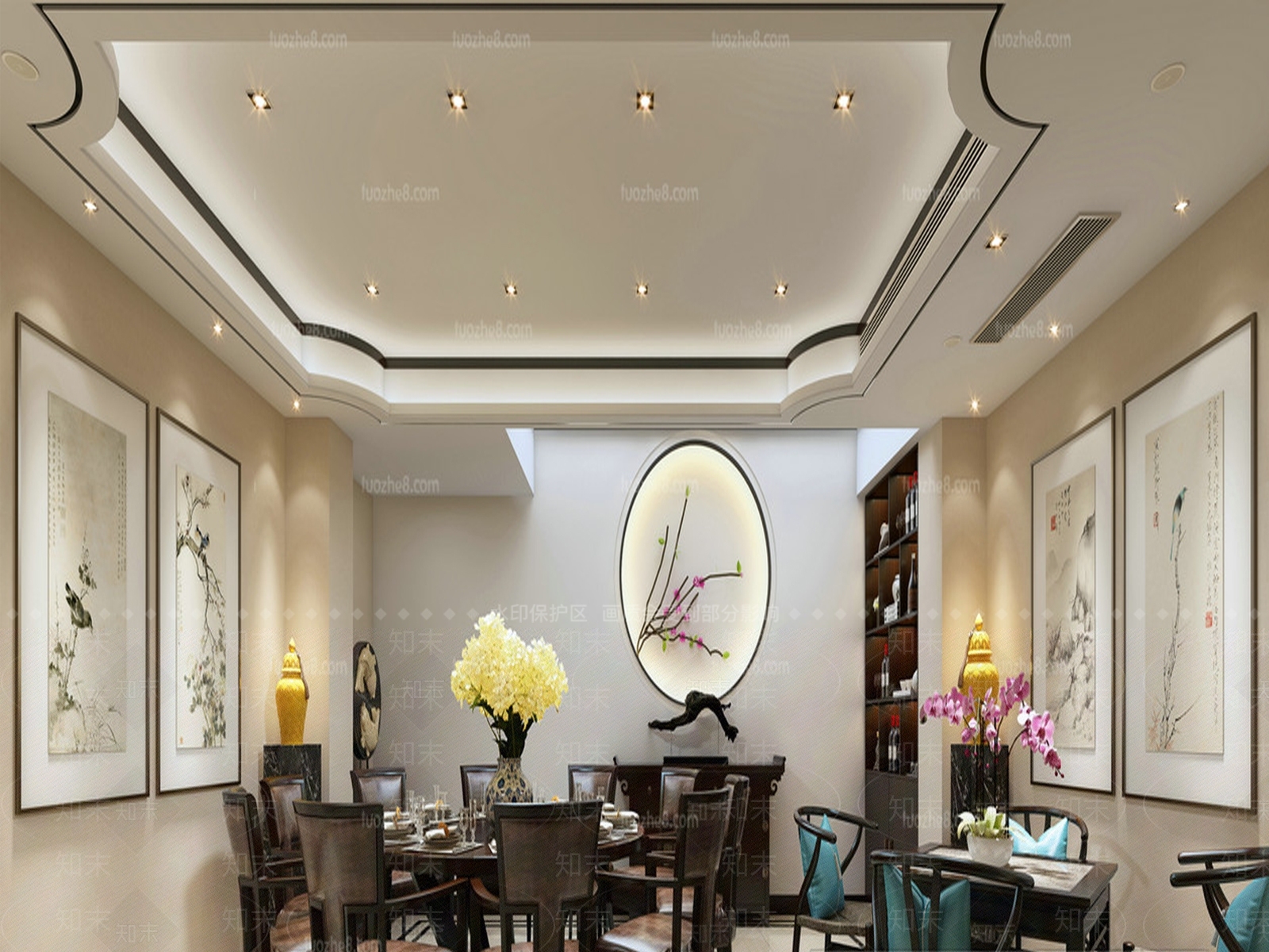 新中式包厢3D模型下载【ID:1172895307】