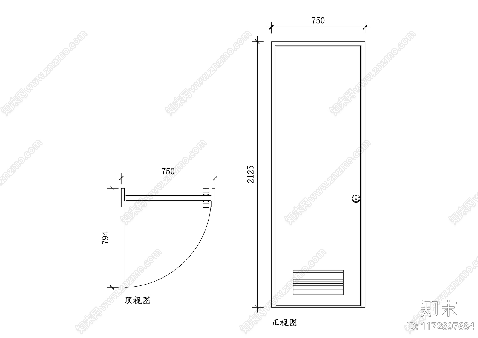 现代门施工图下载【ID:1172897684】