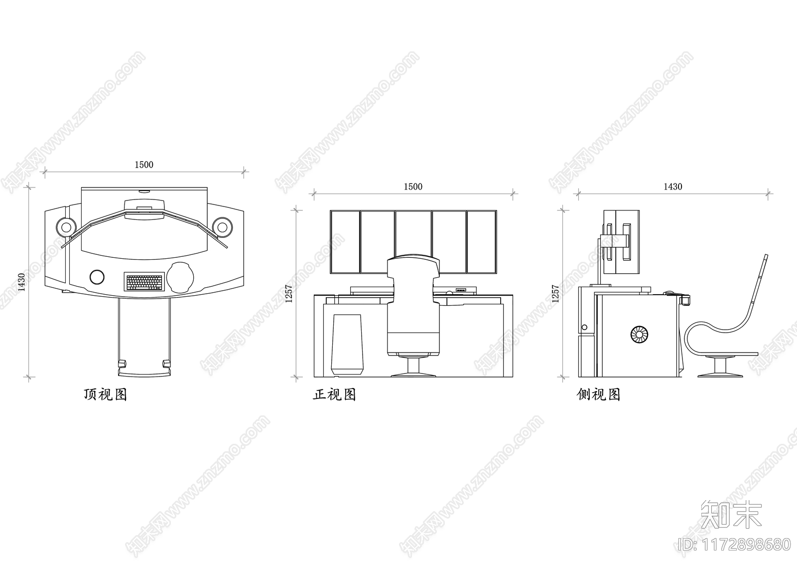 现代办公室施工图下载【ID:1172898680】