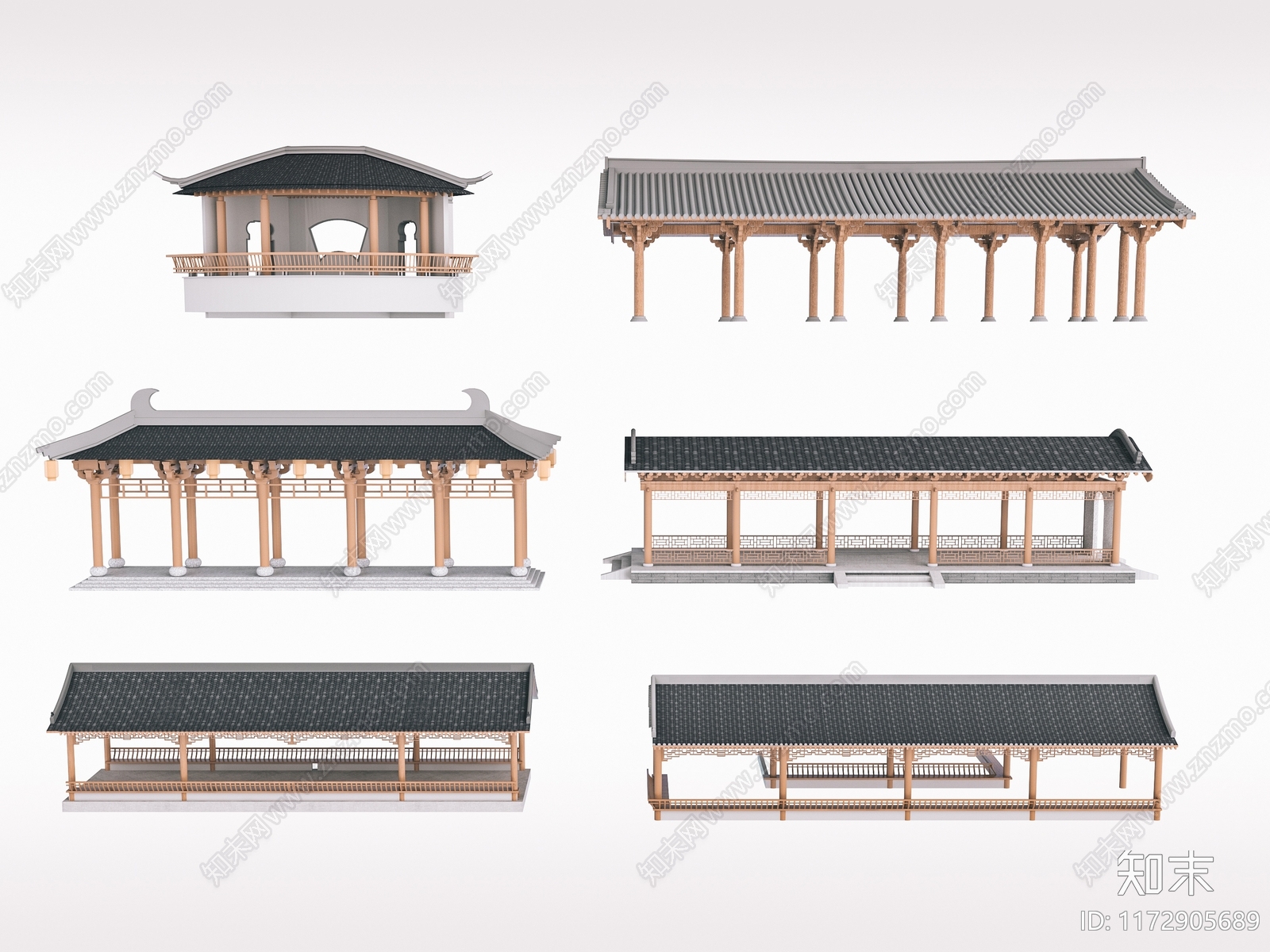 新中式亭子3D模型下载【ID:1172905689】