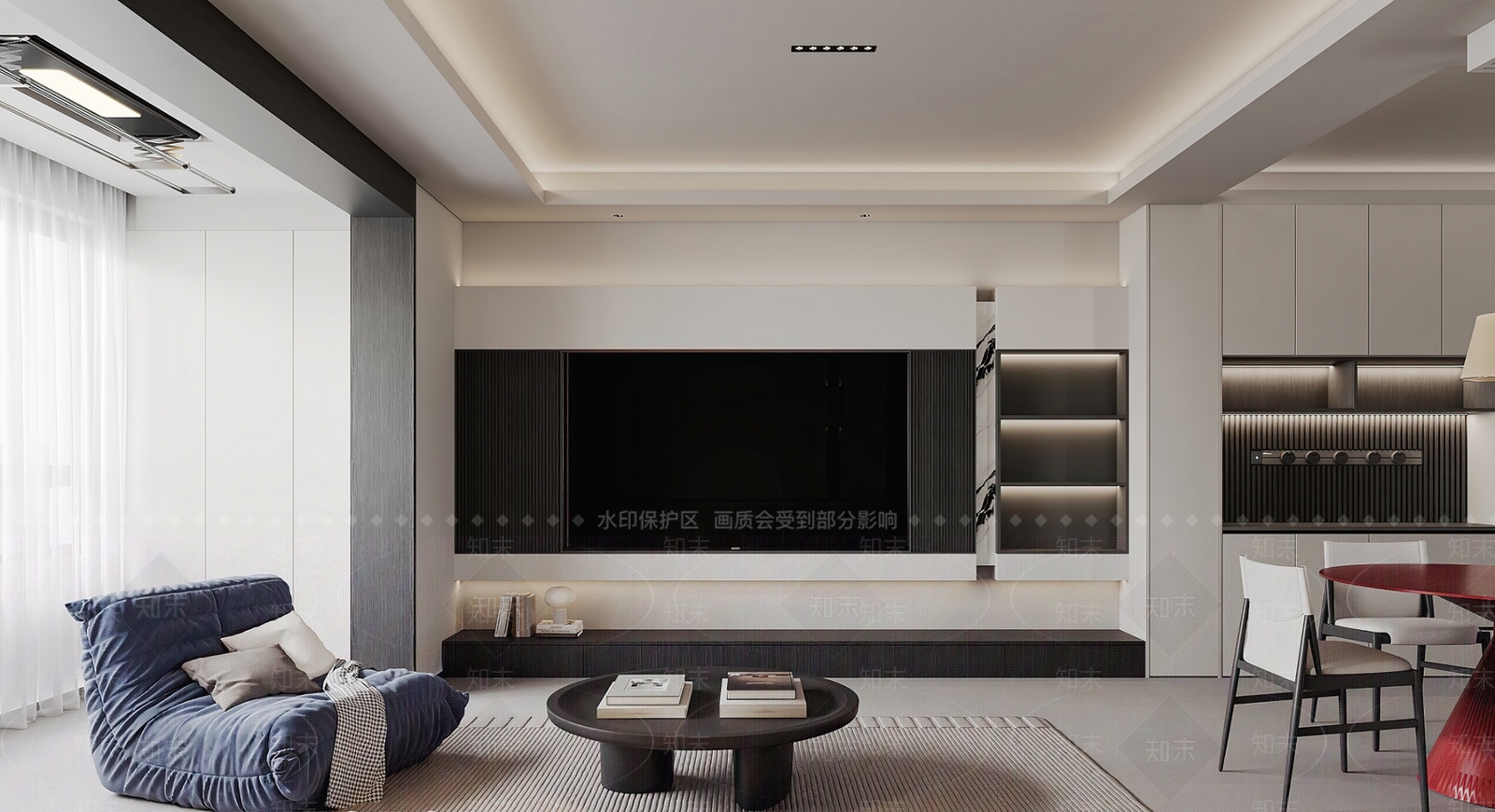 现代简约家居客厅3D模型下载【ID:1172907396】_知末3d模型网