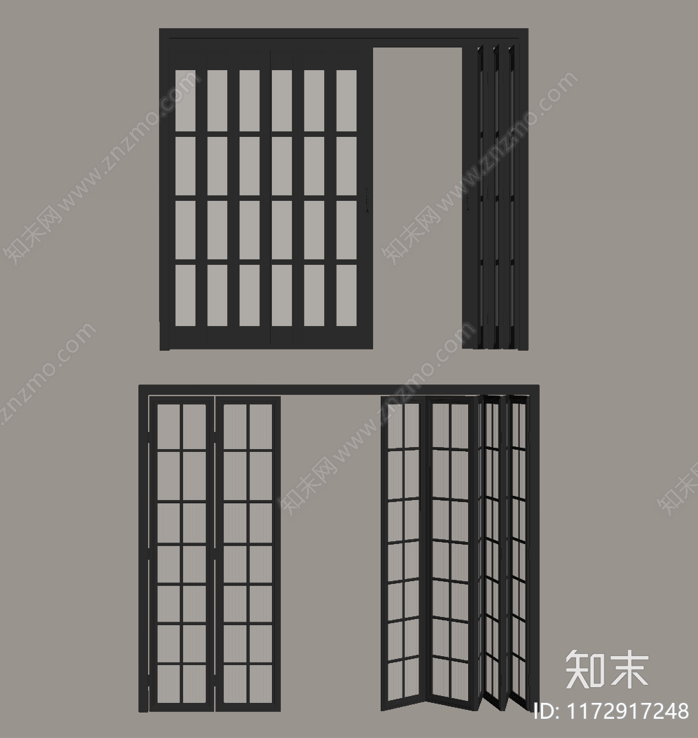 现代折叠门SU模型下载【ID:1172917248】