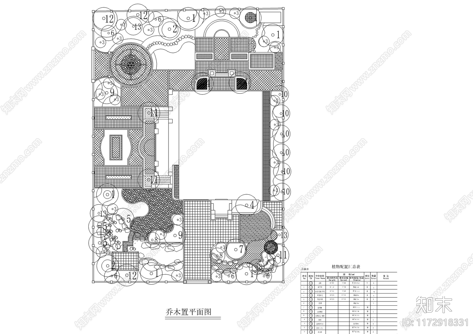 现代庭院cad施工图下载【ID:1172918331】