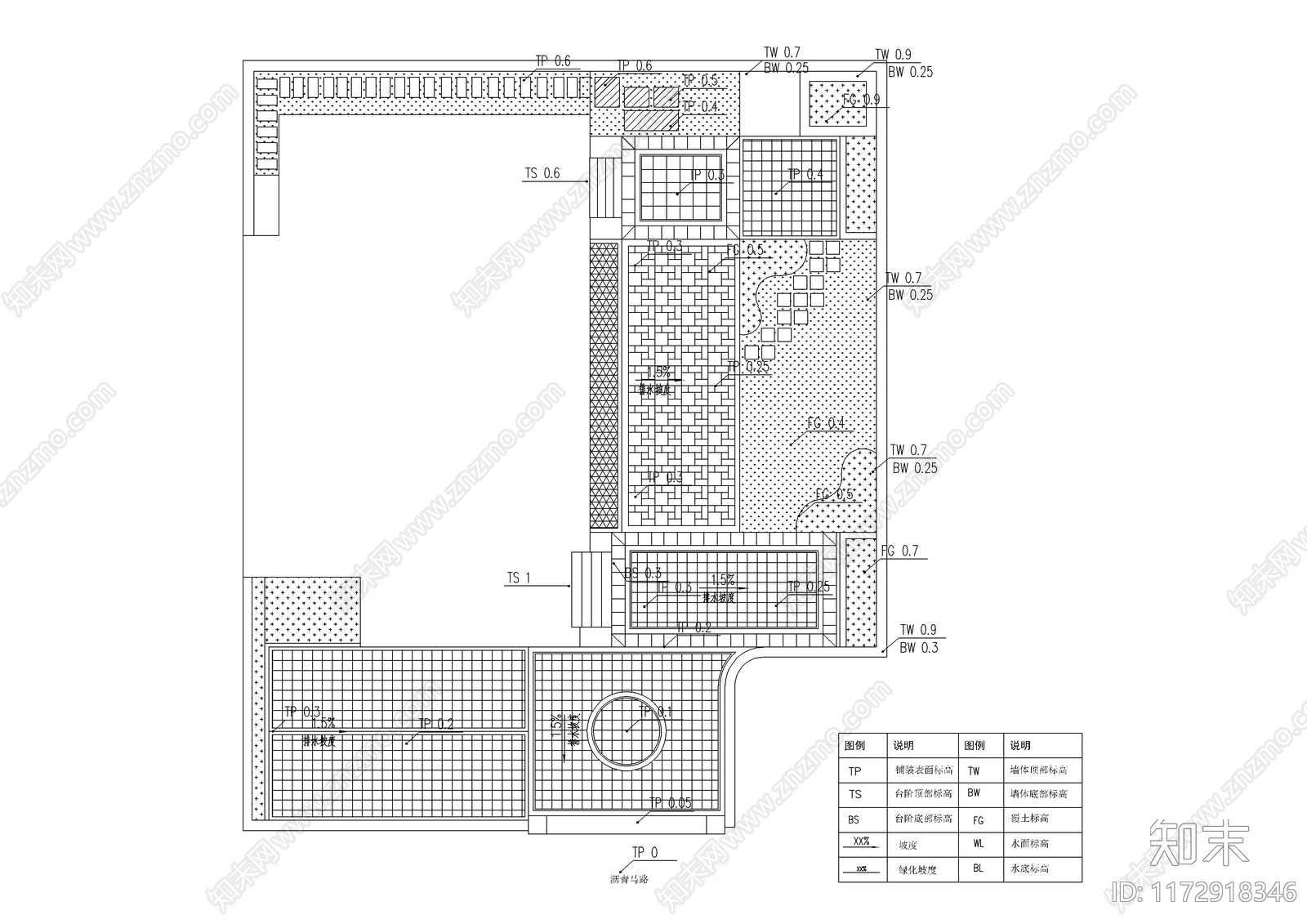 现代庭院cad施工图下载【ID:1172918346】