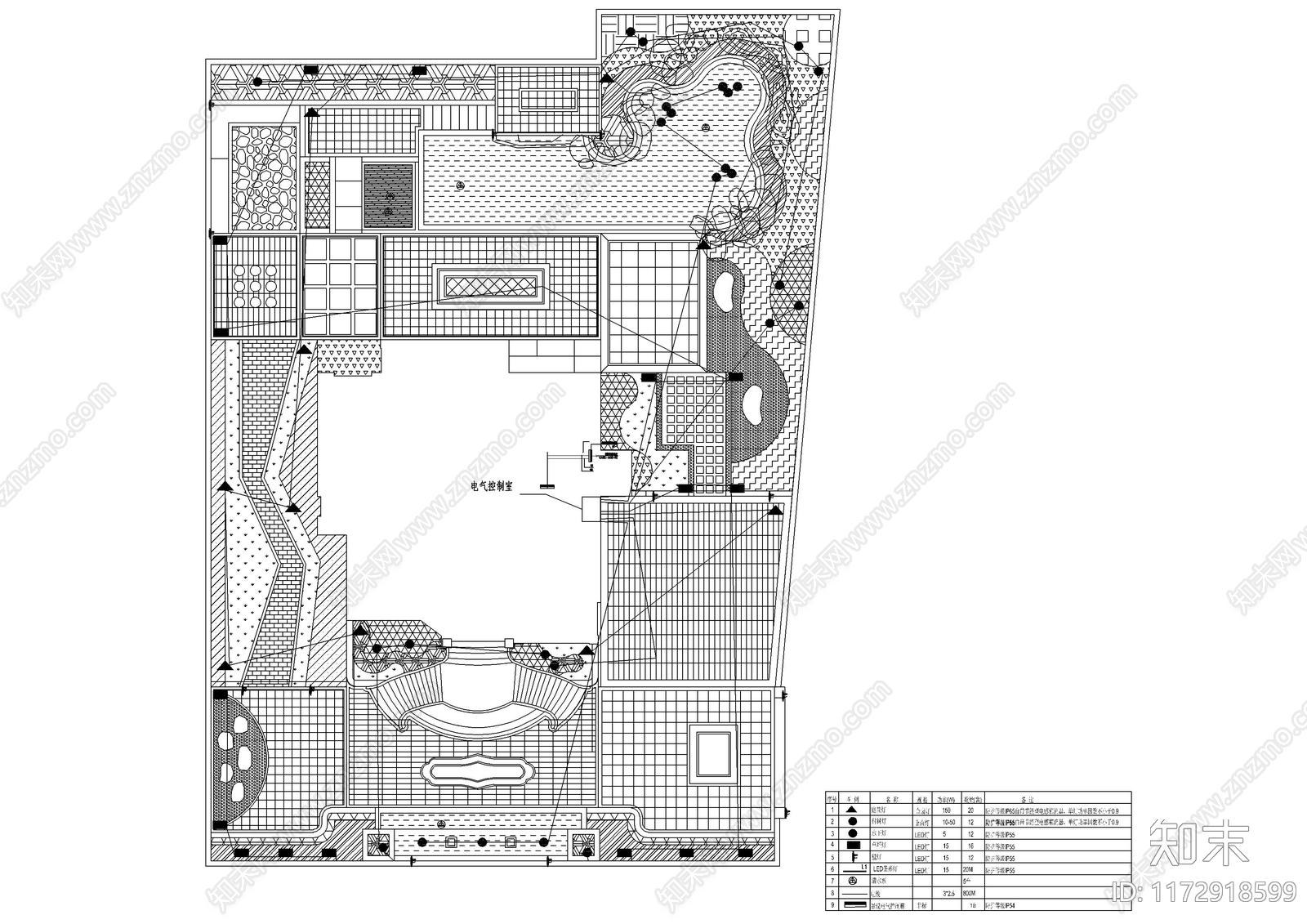 现代庭院cad施工图下载【ID:1172918599】