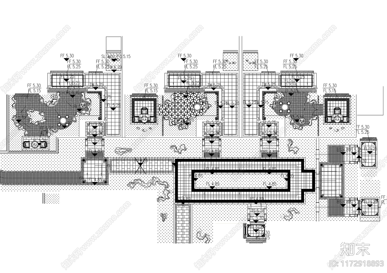 现代庭院cad施工图下载【ID:1172918893】
