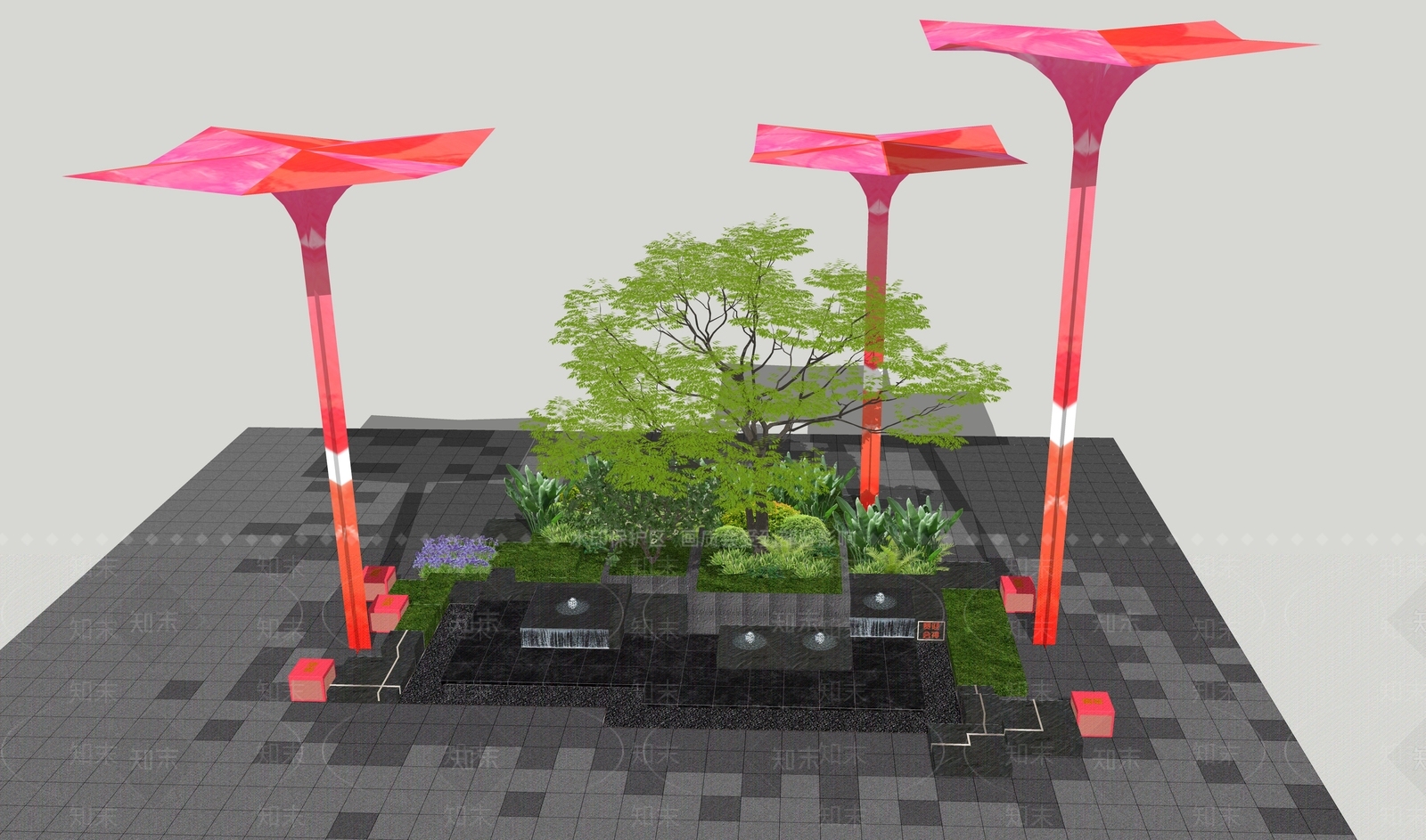 现代水景SU模型下载【ID:1172921074】