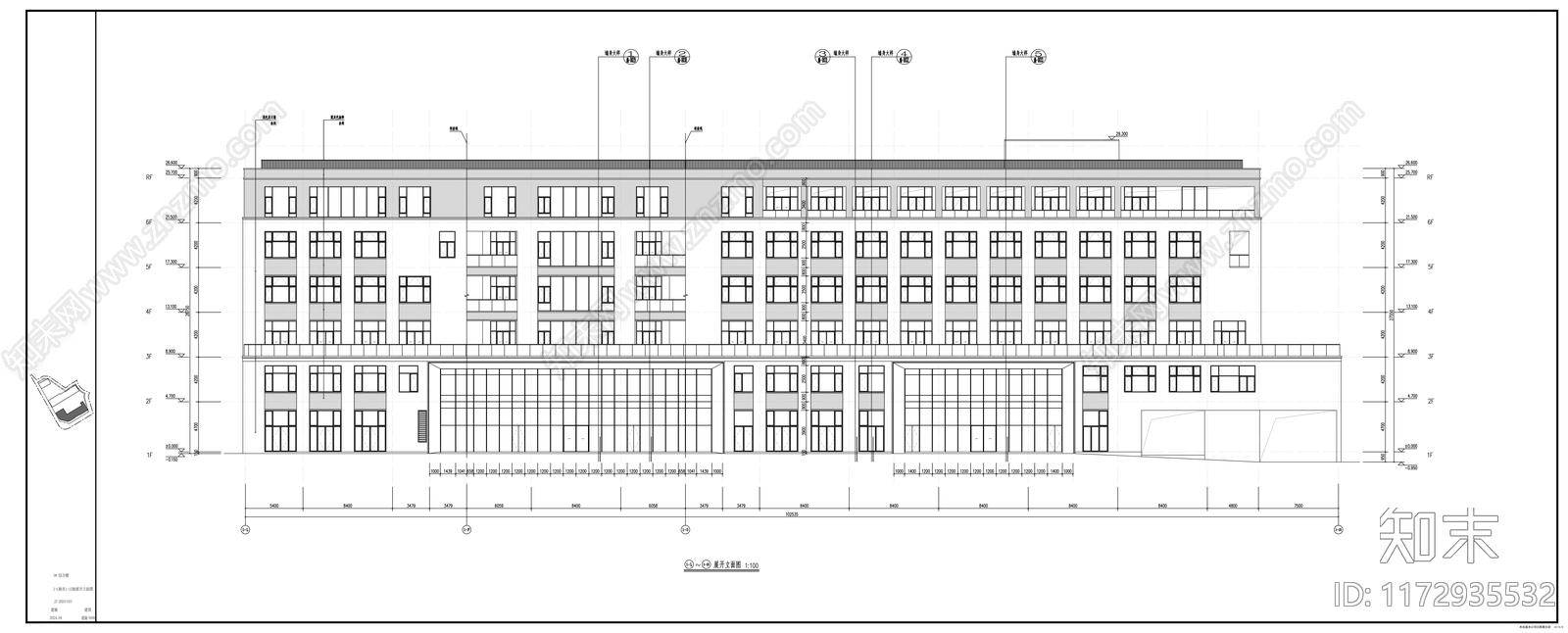 现代办公楼建筑施工图下载【ID:1172935532】