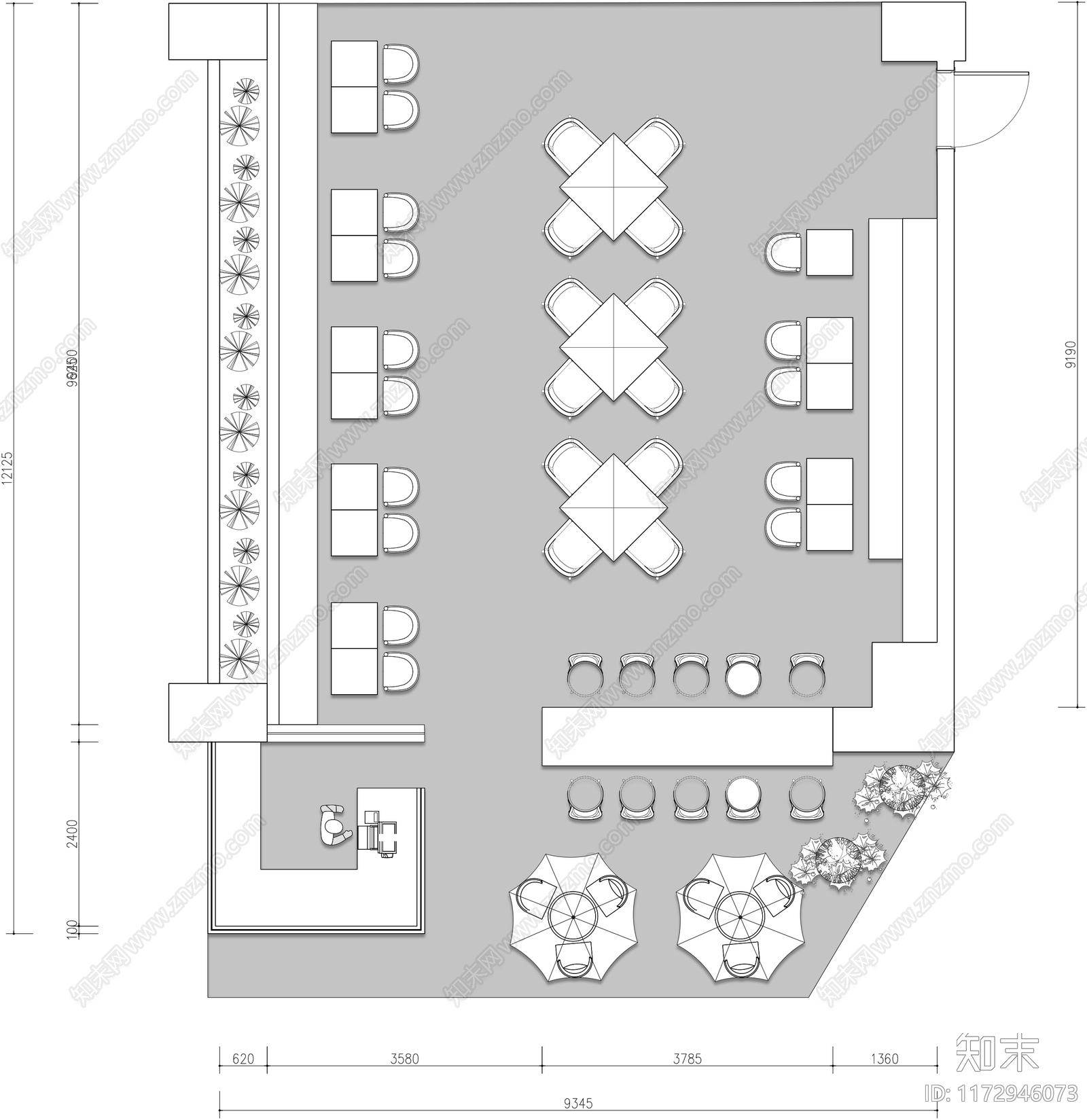 现代奶茶店施工图下载【ID:1172946073】