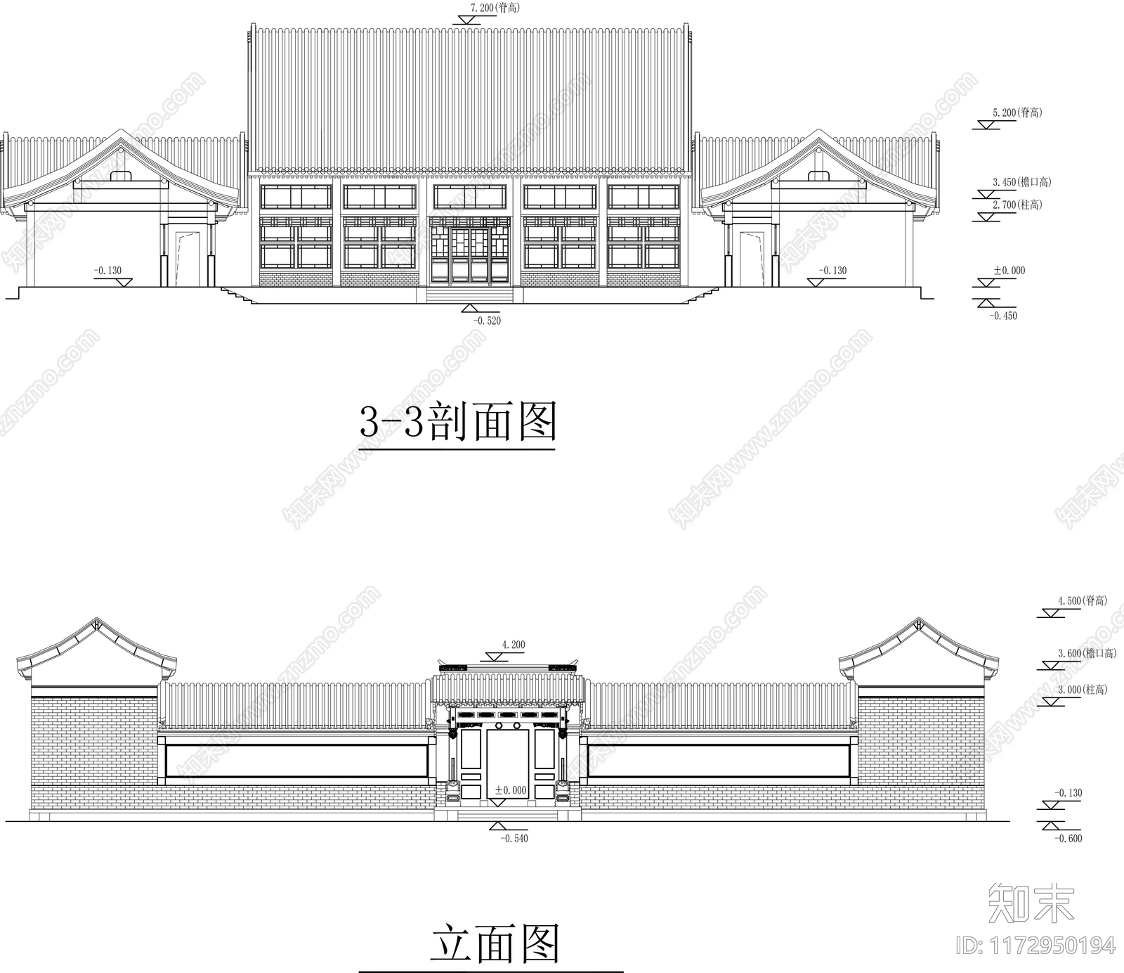 中式民宿施工图下载【ID:1172950194】