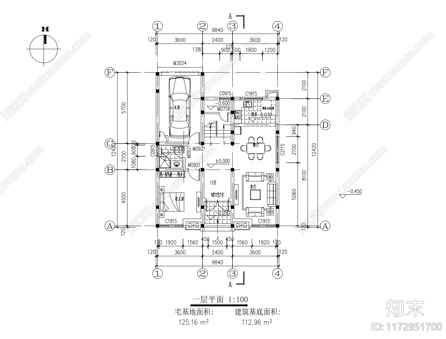 现代别墅建筑施工图下载【ID:1172951700】