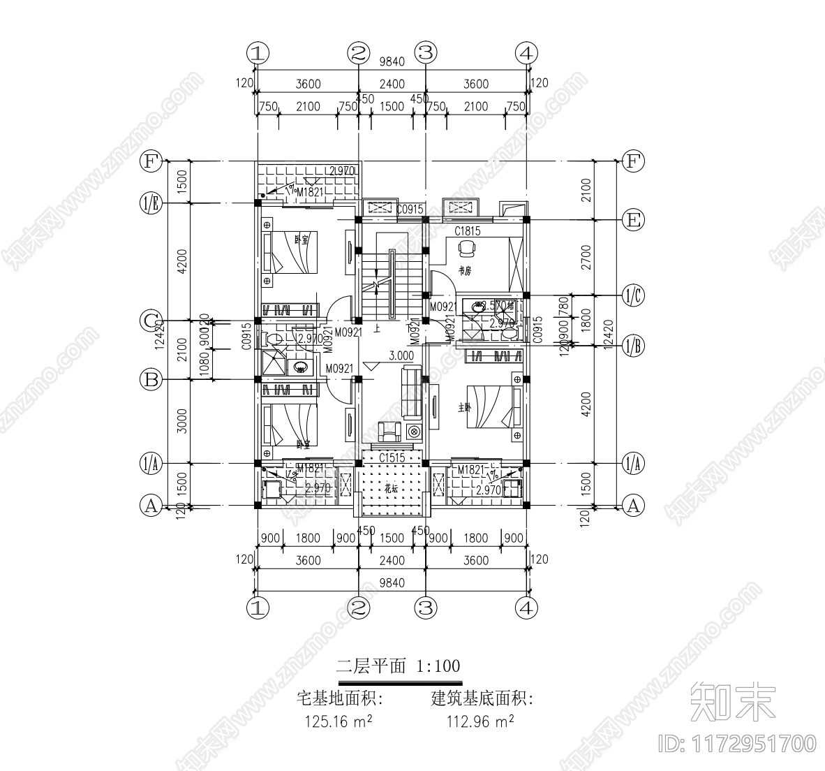 现代别墅建筑施工图下载【ID:1172951700】