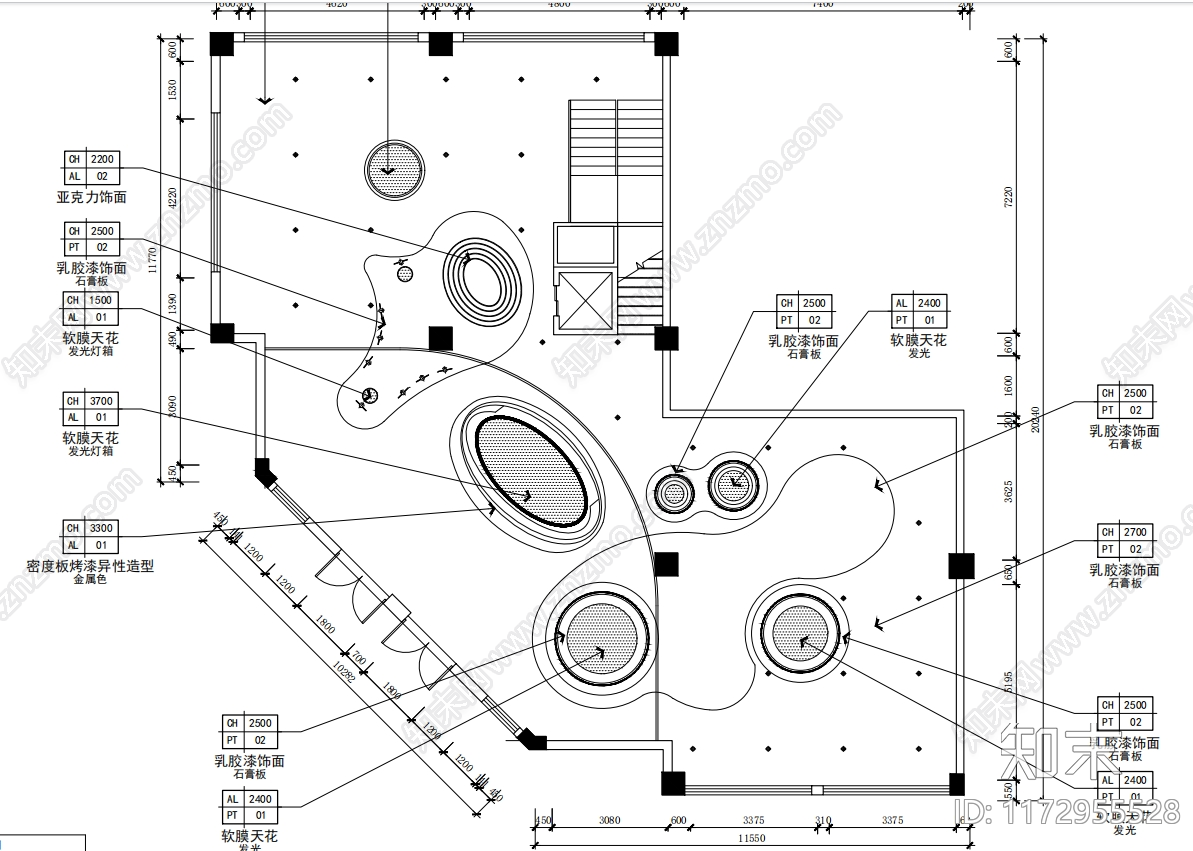 现代办公室cad施工图下载【ID:1172955528】