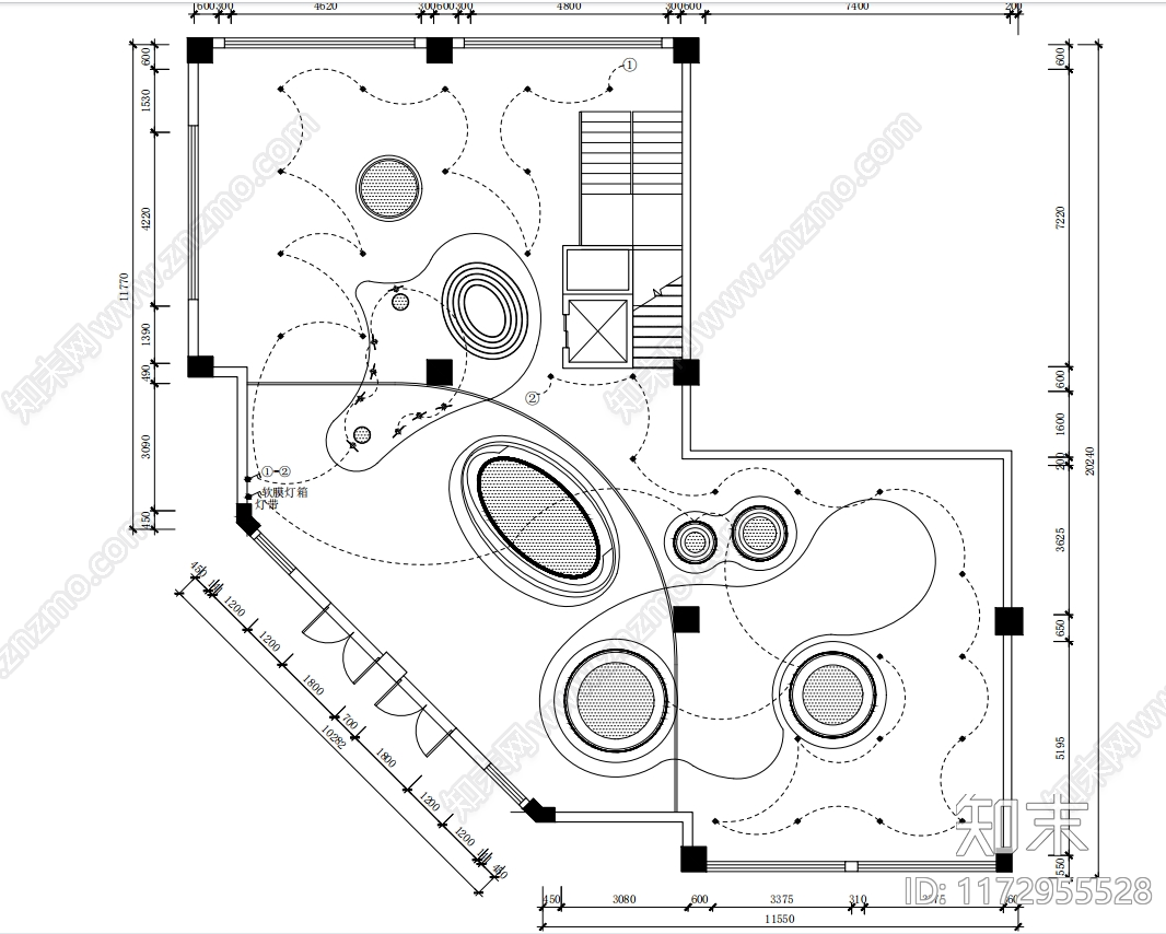 现代办公室cad施工图下载【ID:1172955528】