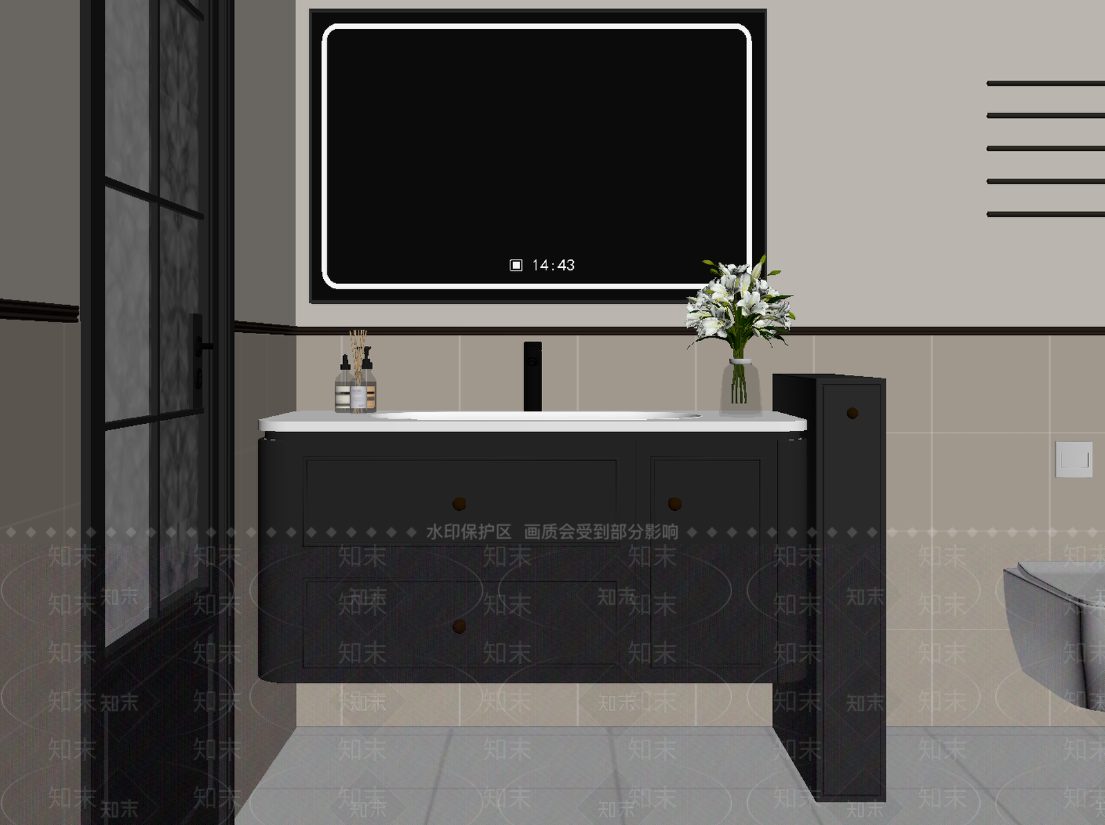法式浴室柜SU模型下载【ID:1172956157】
