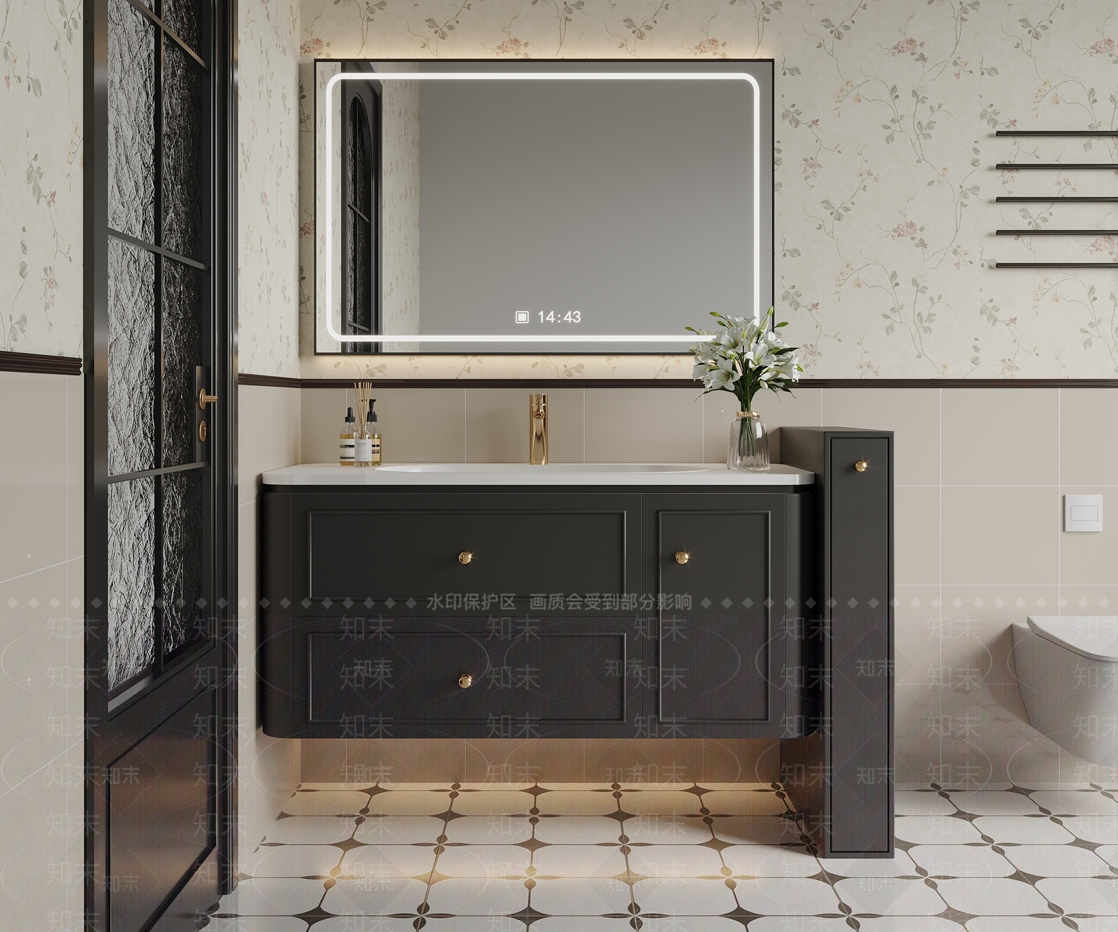 法式浴室柜SU模型下载【ID:1172956157】