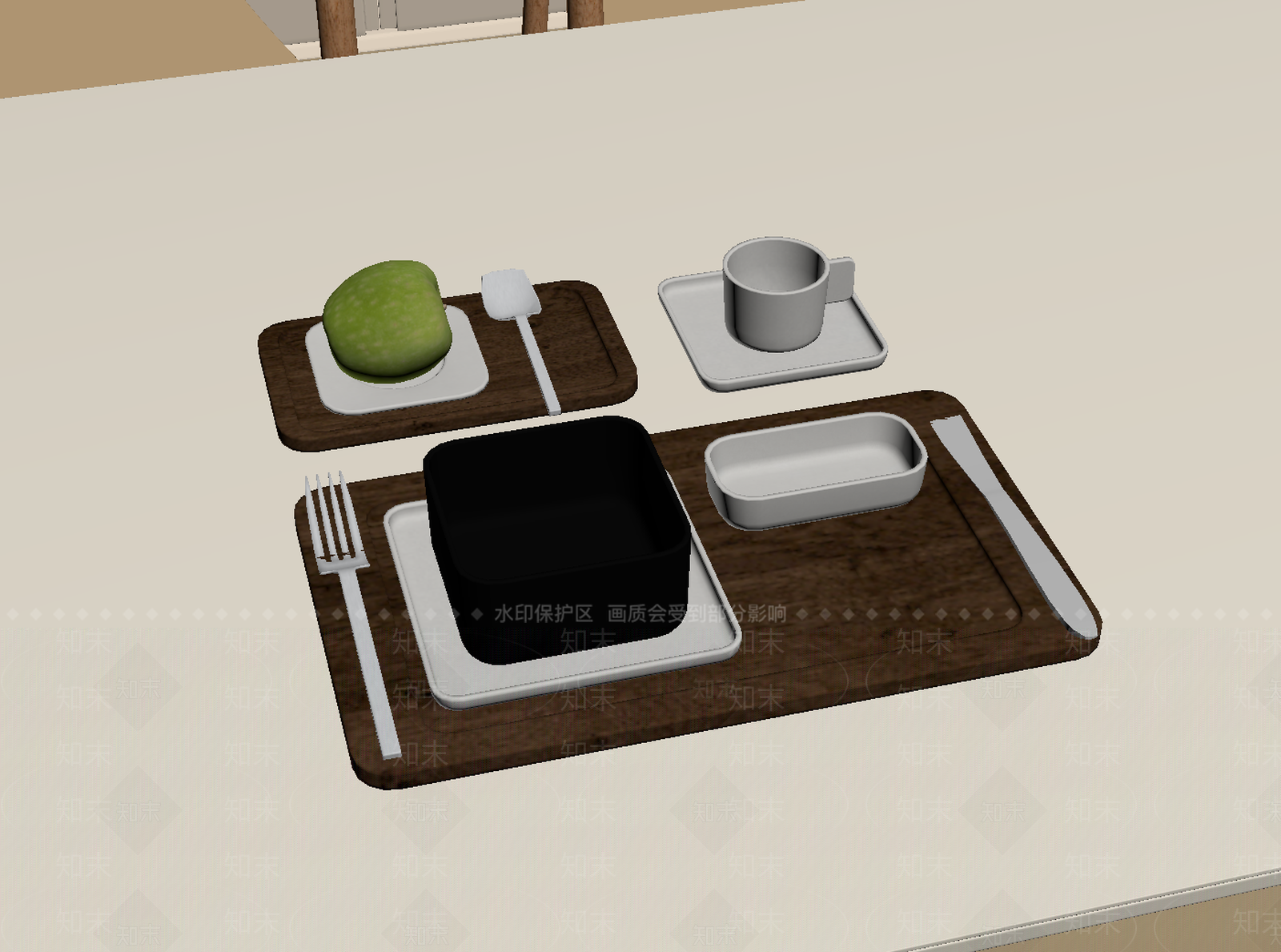 餐具SU模型下载【ID:1172957564】