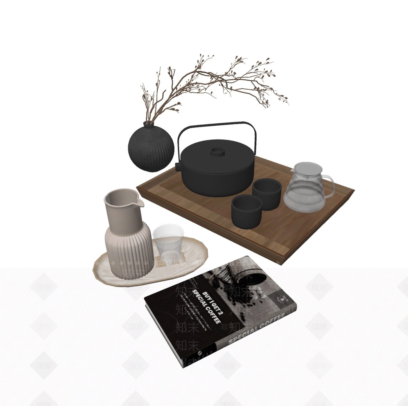 茶具SU模型下载【ID:1172963616】