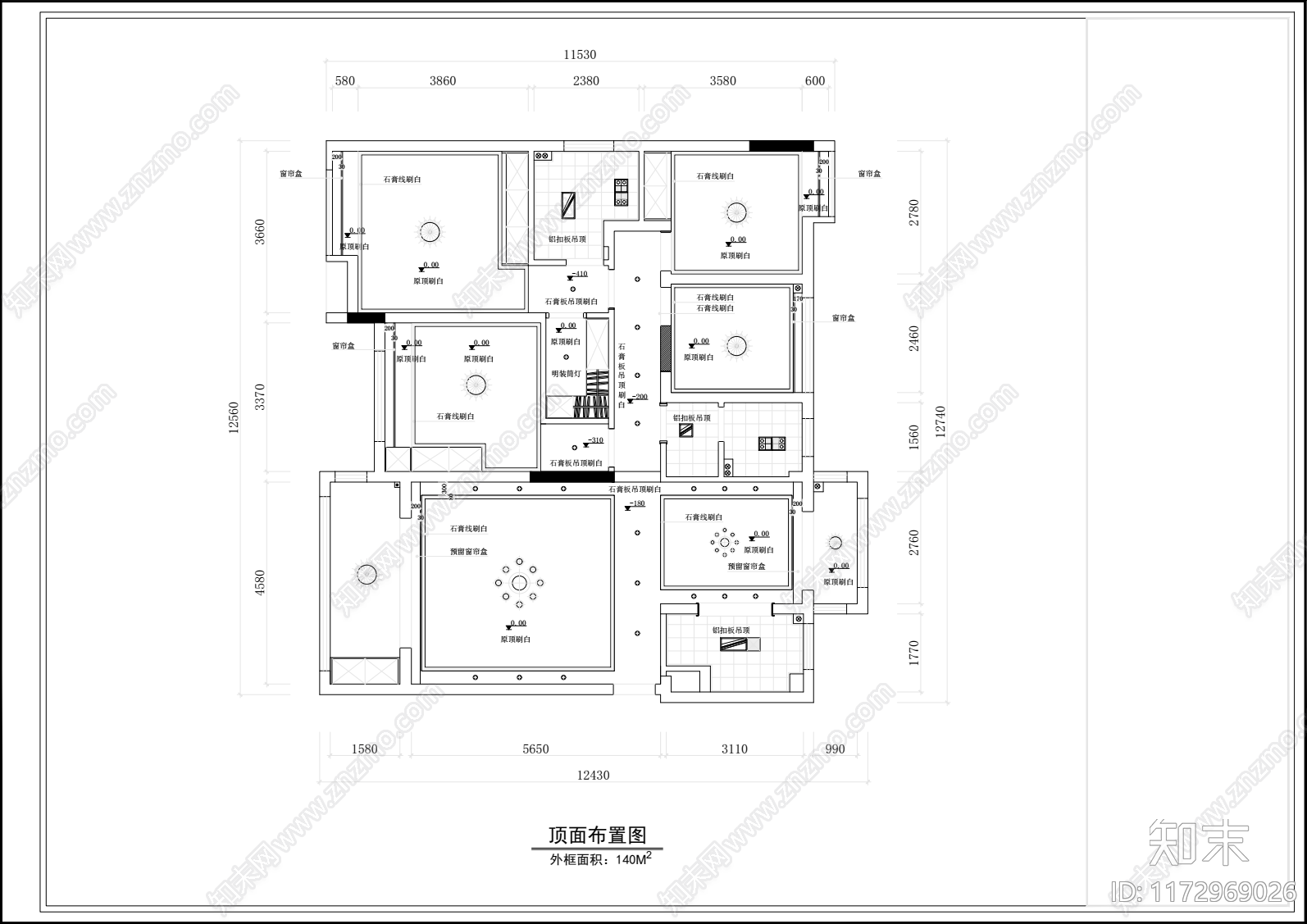 现代新中式整体家装空间cad施工图下载【ID:1172969026】