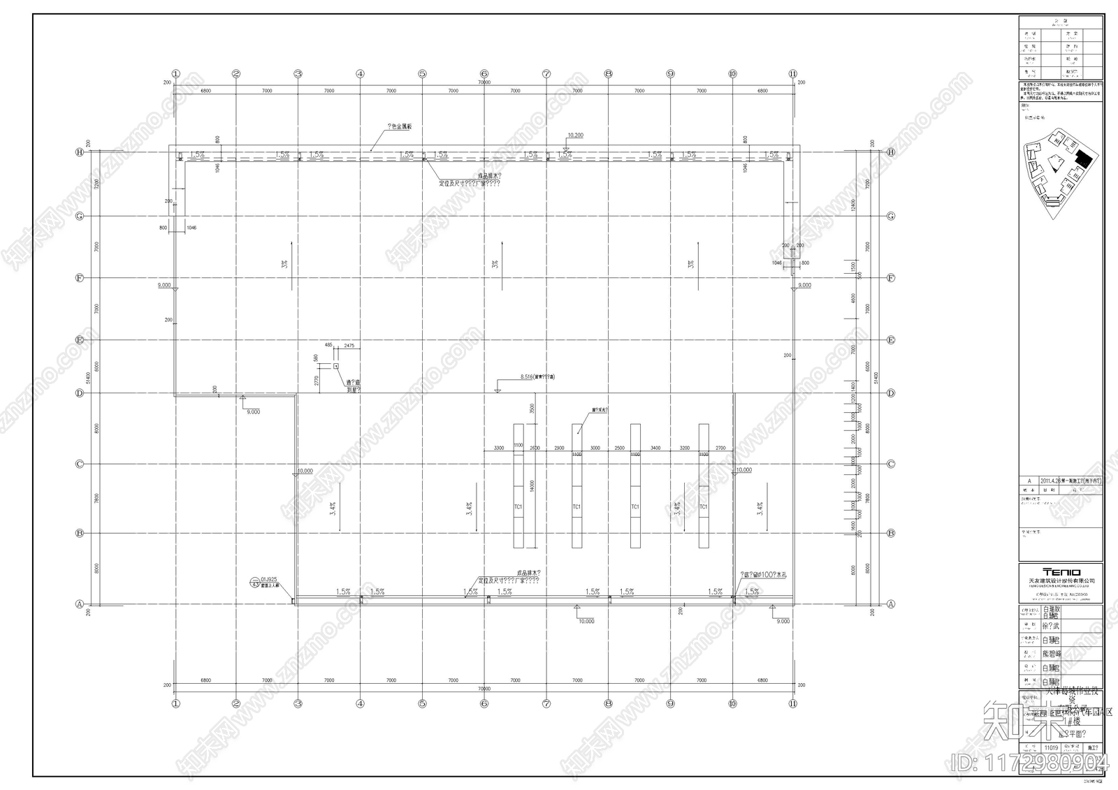 现代商业综合体cad施工图下载【ID:1172980904】