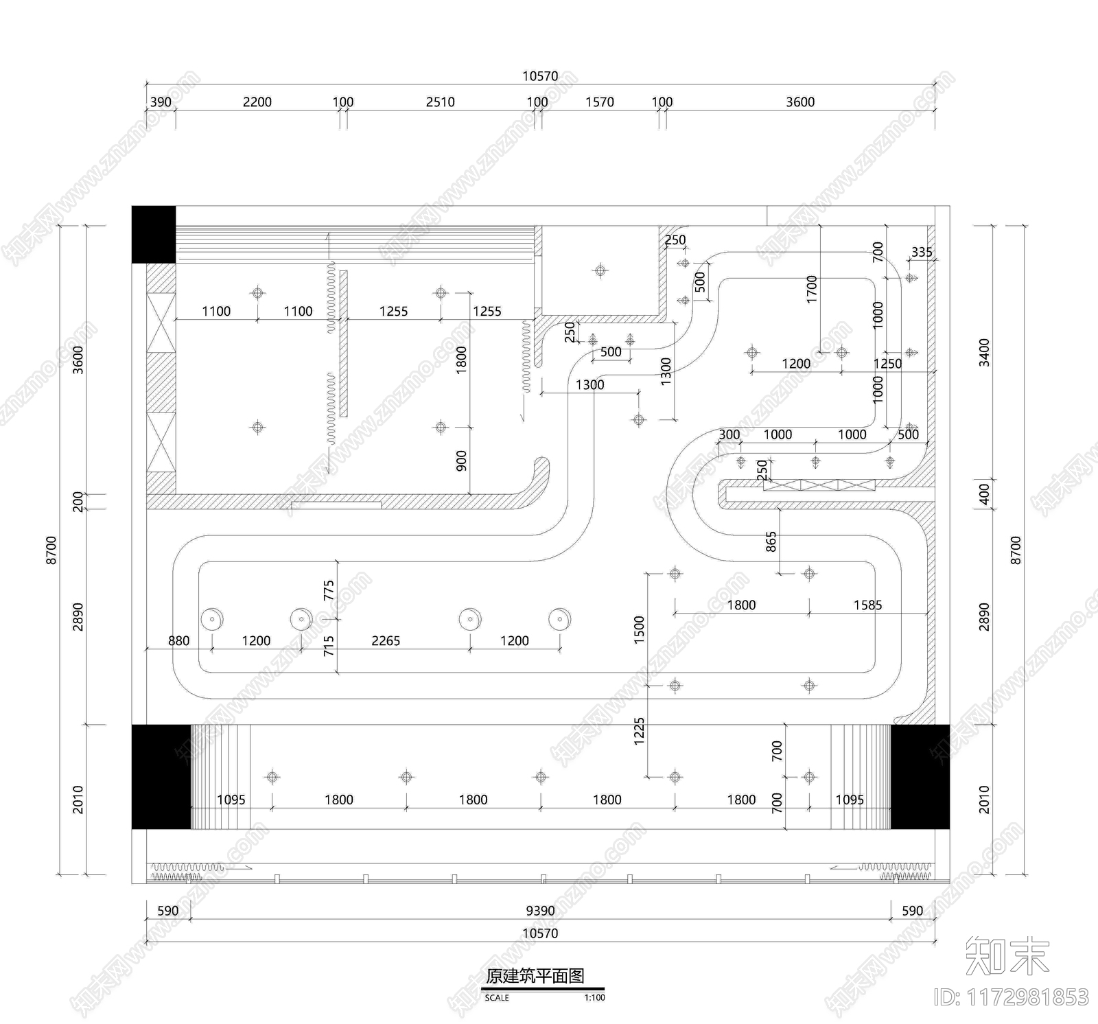 现代美容院cad施工图下载【ID:1172981853】