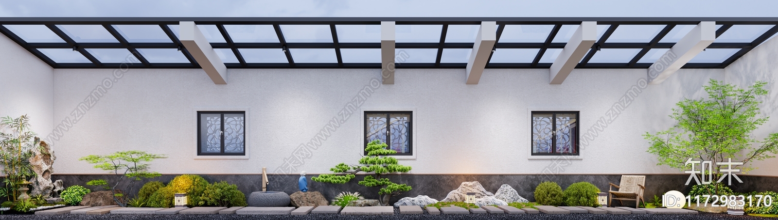 新中式古建3D模型下载【ID:1172983170】