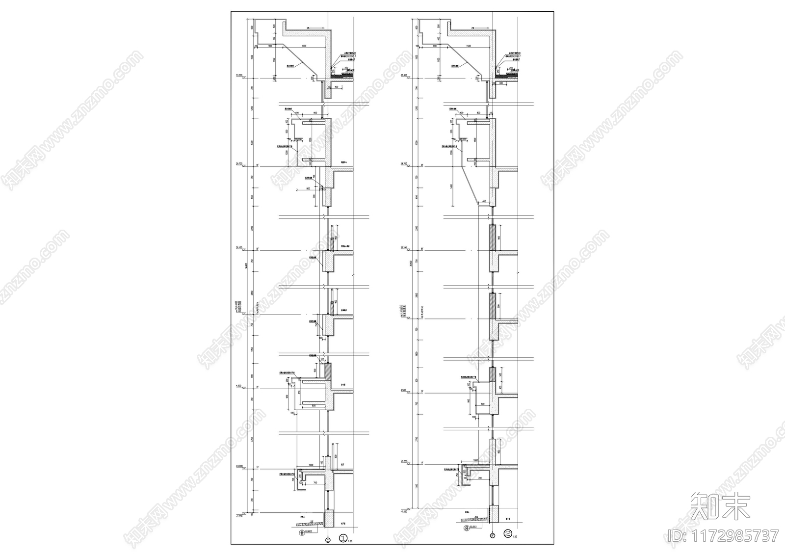 新中式现代办公楼建筑施工图下载【ID:1172985737】