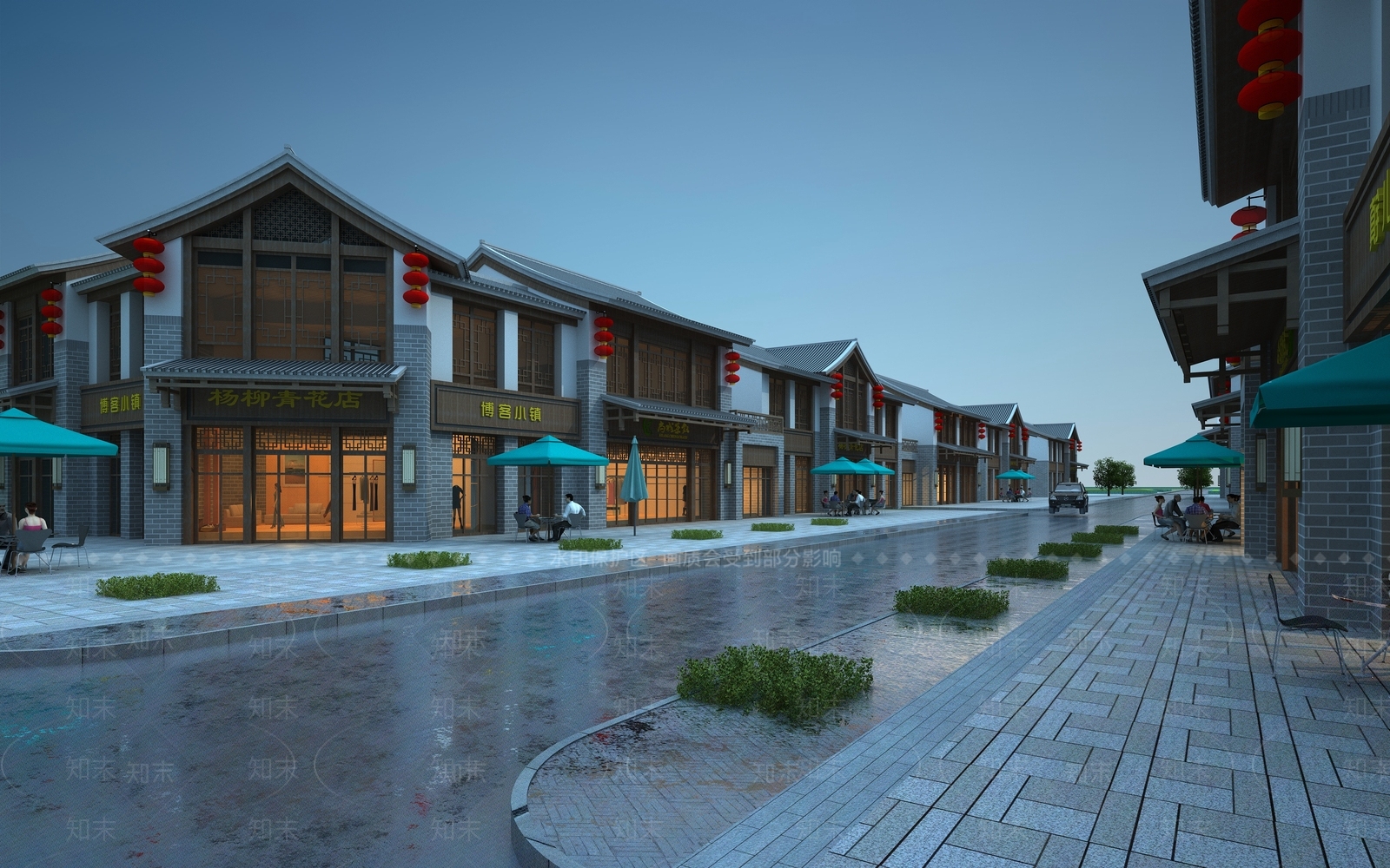 中式商业街3D模型下载【ID:1172993408】