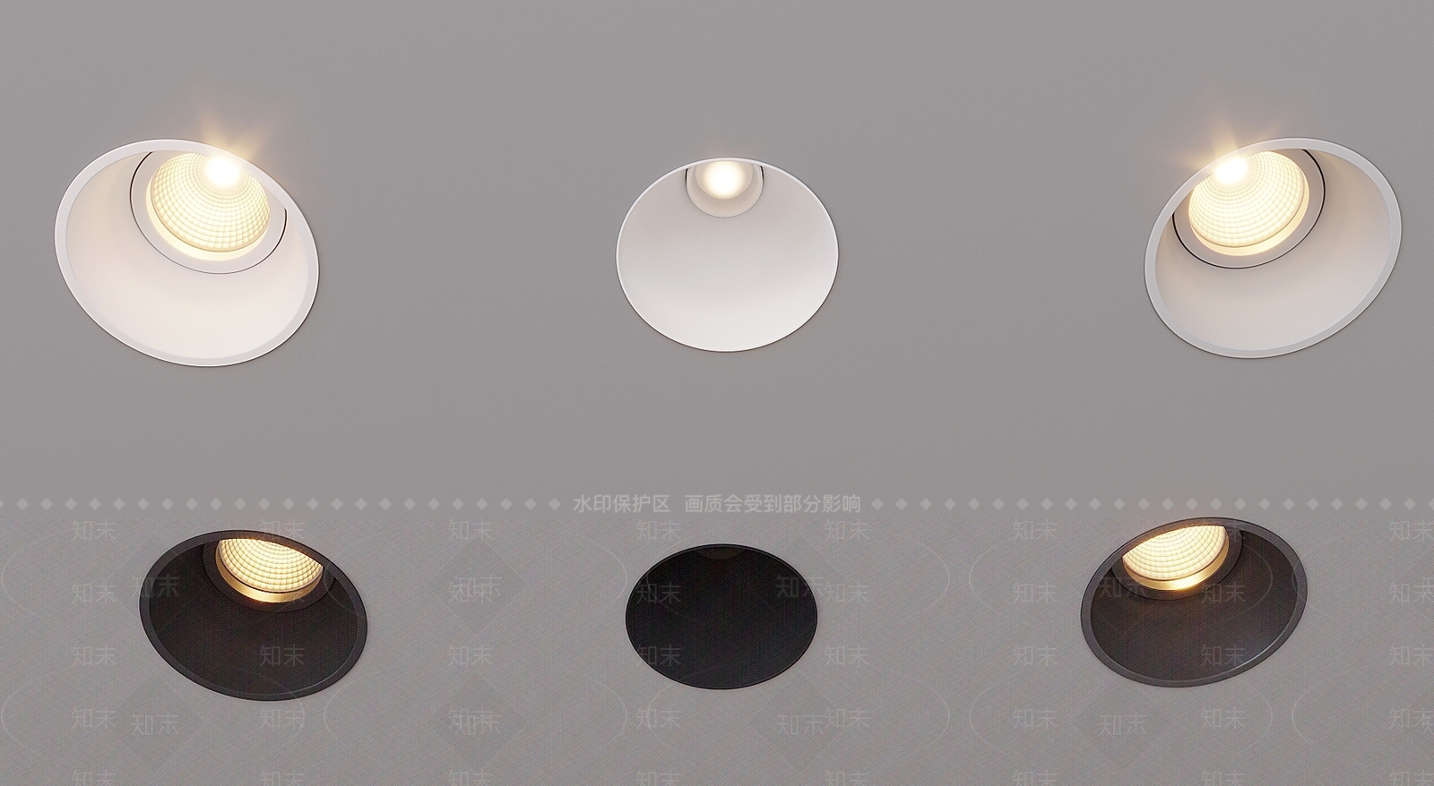 现代筒灯射灯组合3D模型下载【ID:1172993802】