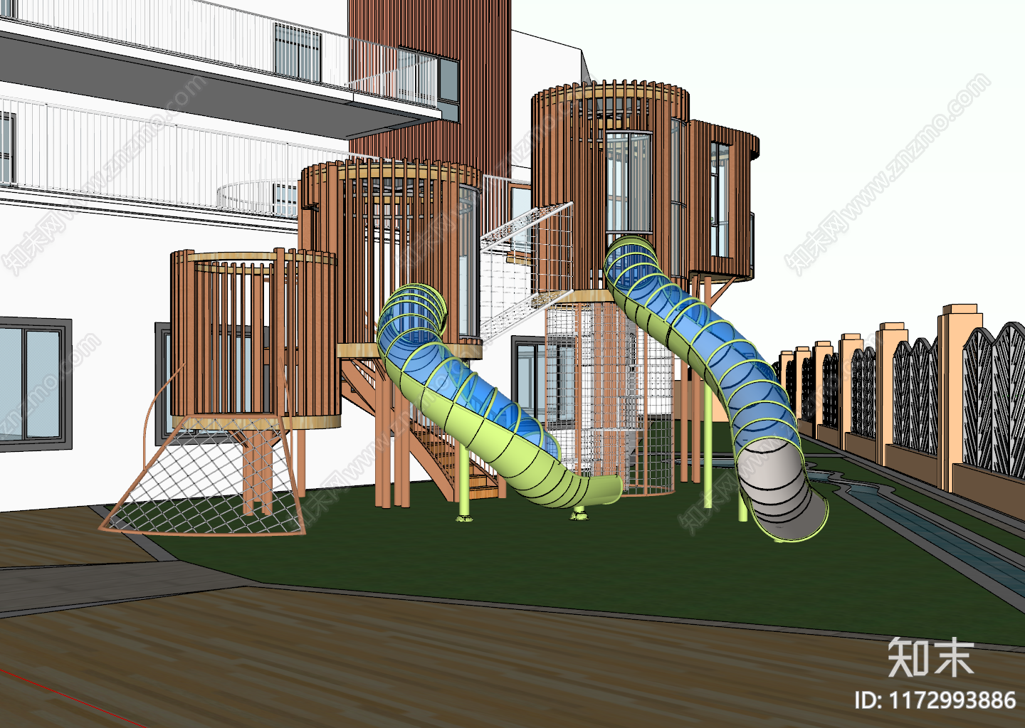现代儿童游乐区SU模型下载【ID:1172993886】