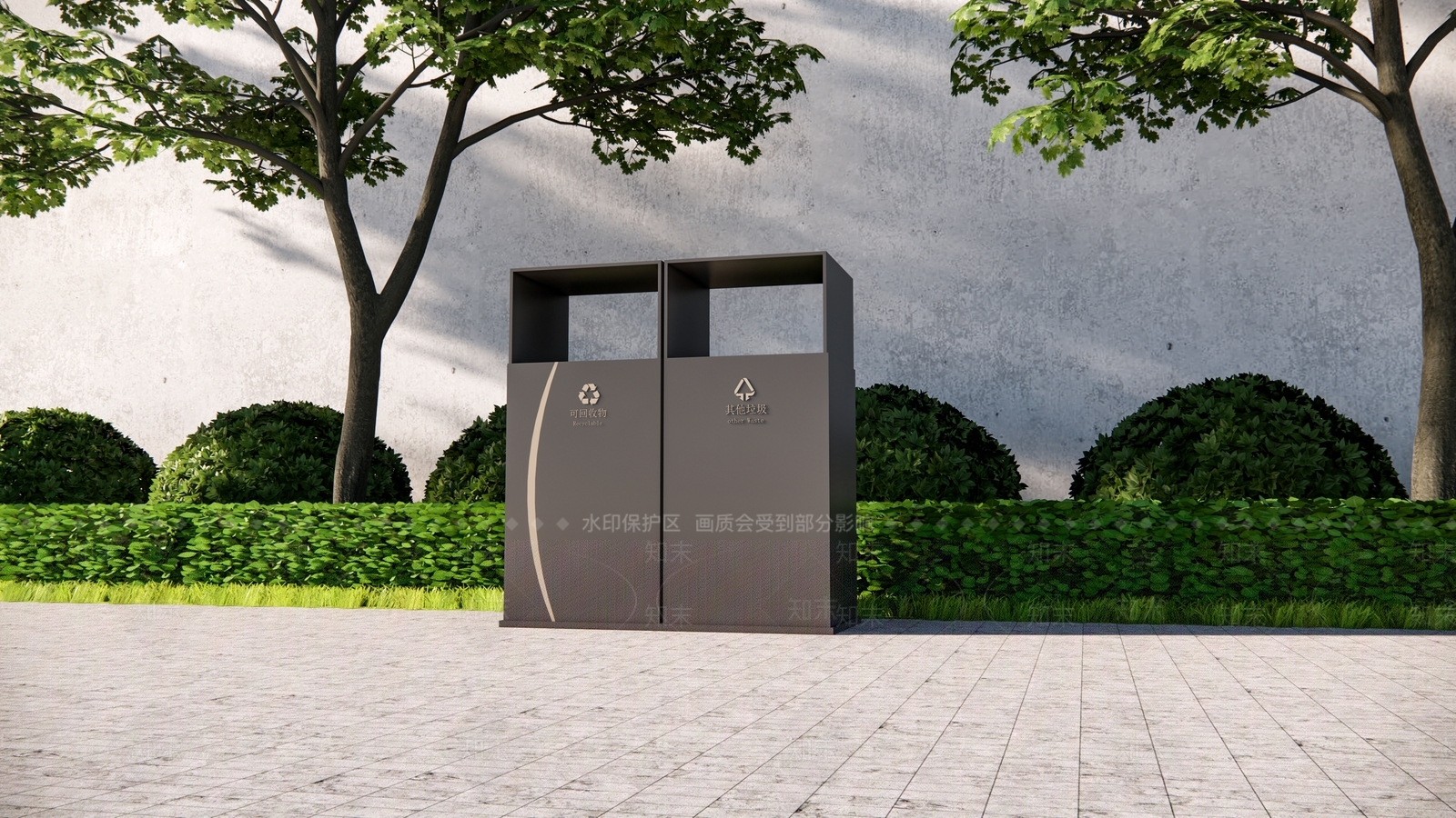 现代垃圾桶SU模型下载【ID:1173004492】