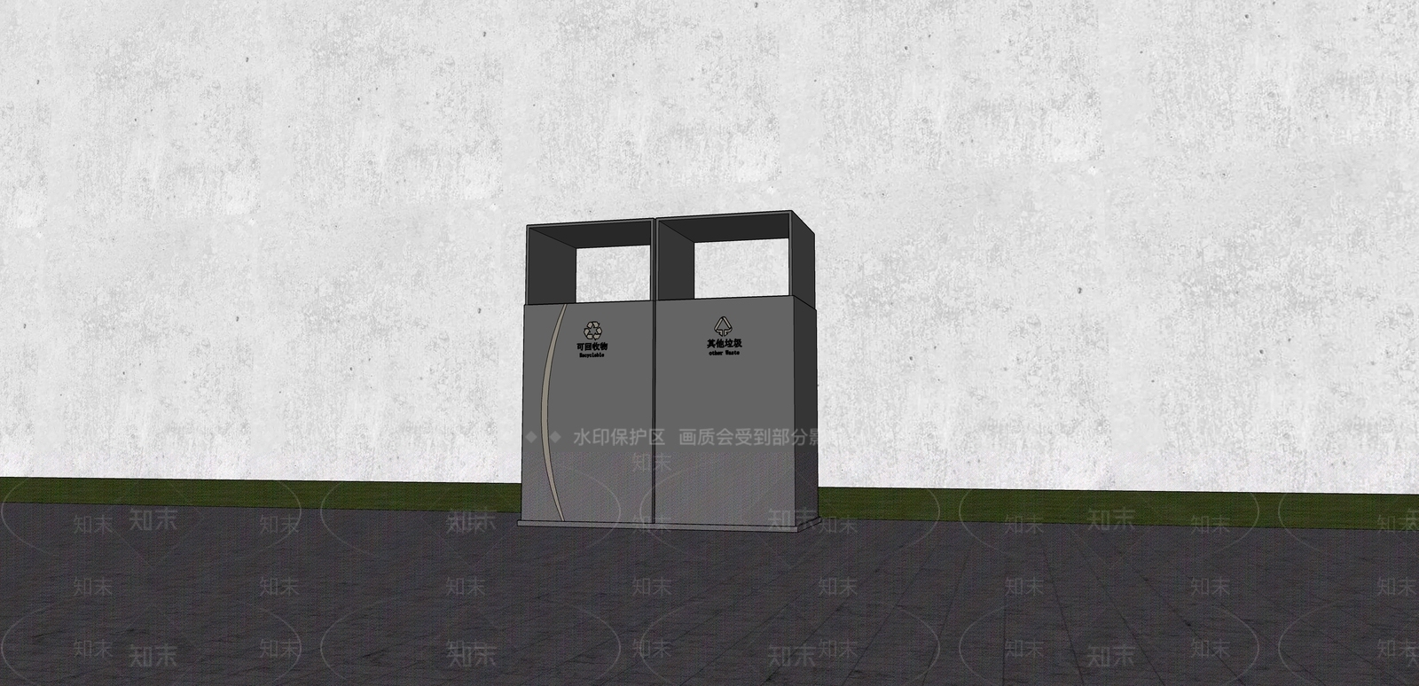 现代垃圾桶SU模型下载【ID:1173004492】