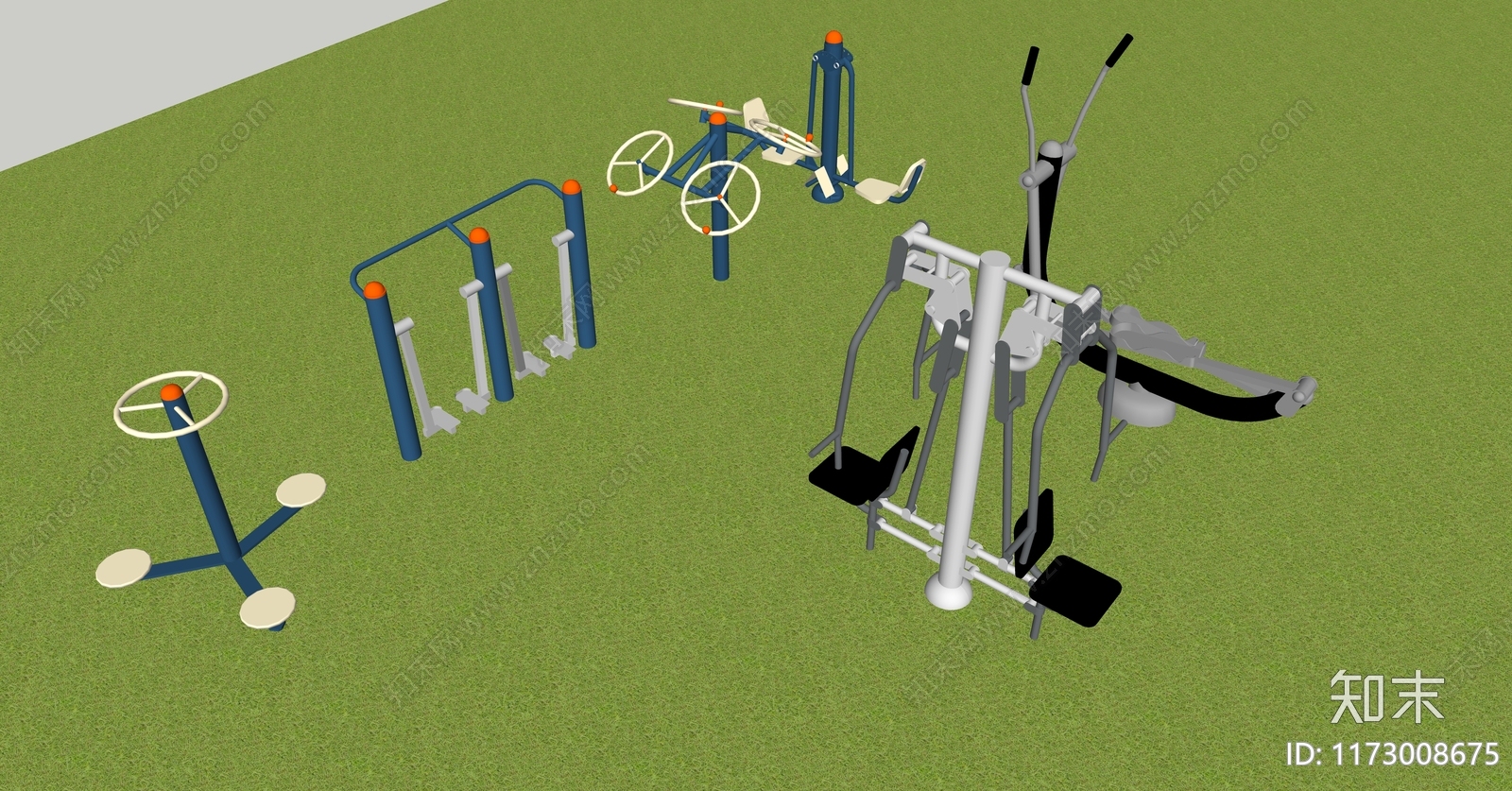 健身器材SU模型下载【ID:1173008675】
