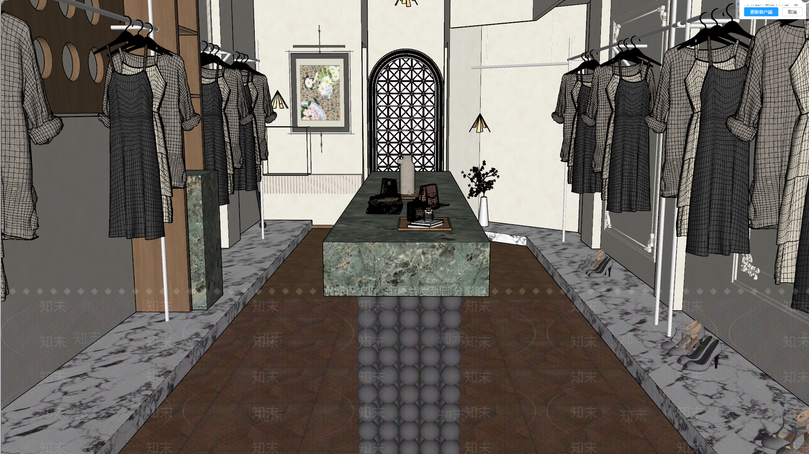 中古法式服装店SU模型下载【ID:1200816536】
