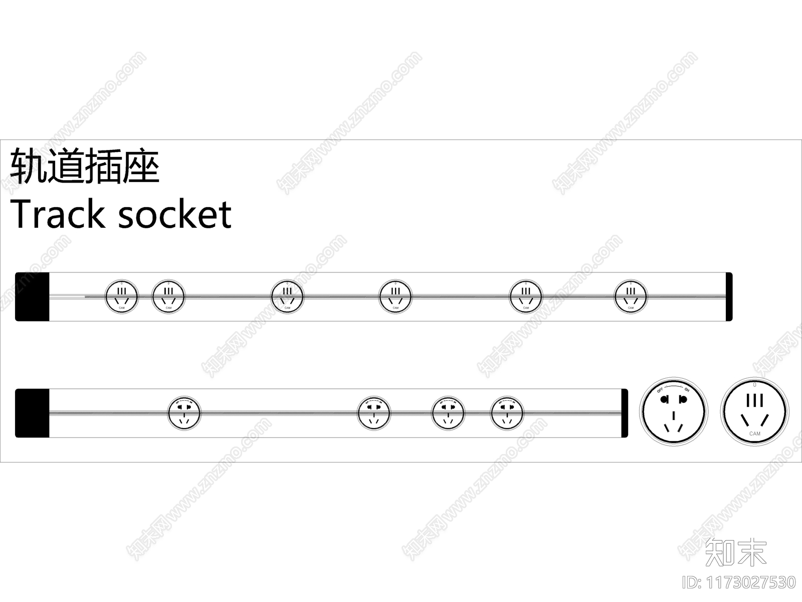 2024年最新款电源开关插座CAD动态图库施工图下载【ID:1173027530】