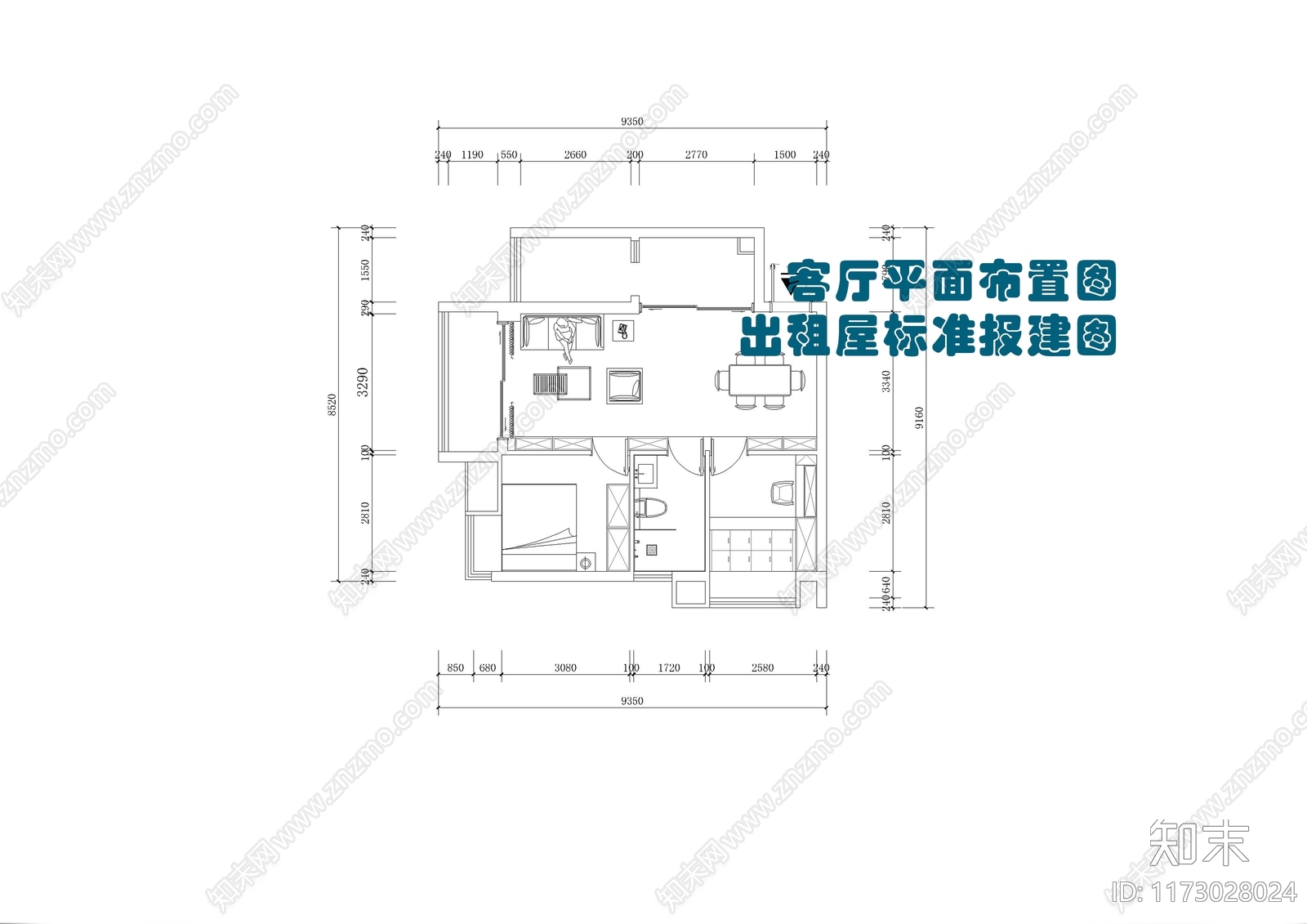 现代客厅施工图下载【ID:1173028024】