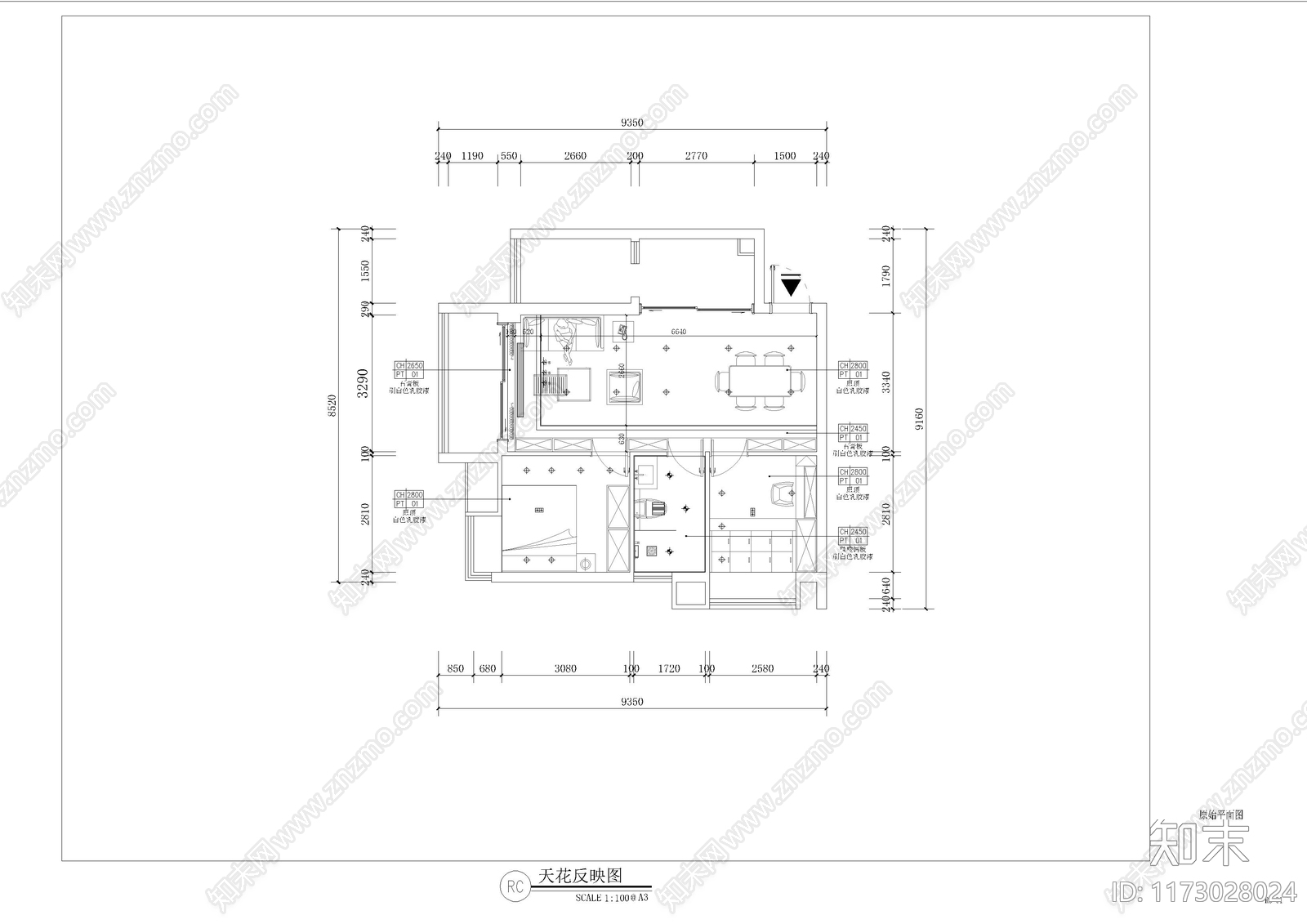 现代客厅施工图下载【ID:1173028024】