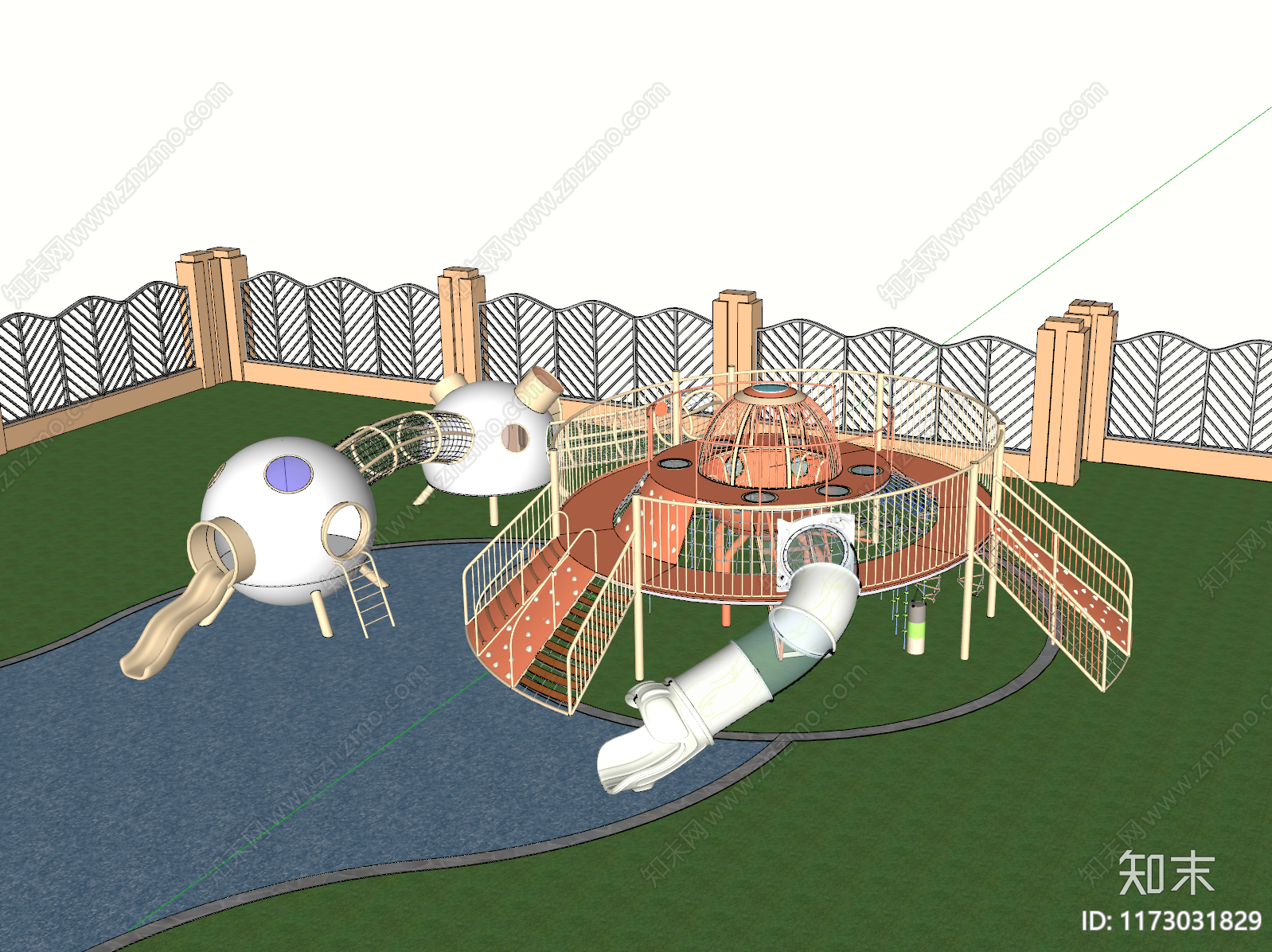现代儿童游乐区SU模型下载【ID:1173031829】