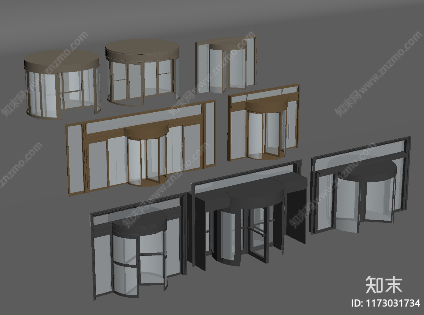 现代旋转门SU模型下载【ID:1173031734】