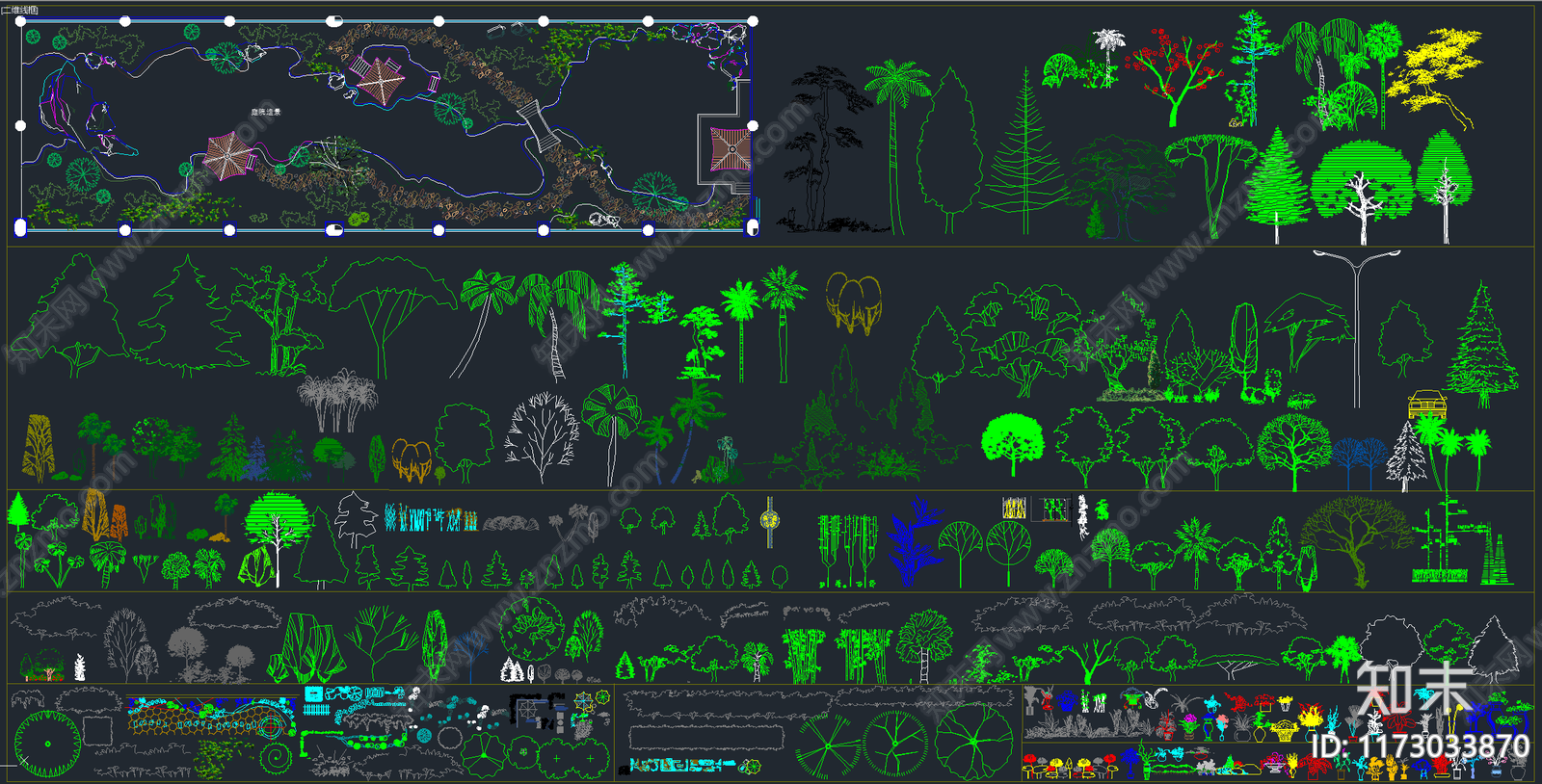 超全园林景观植物室内绿植CAD总图库施工图下载【ID:1173033870】