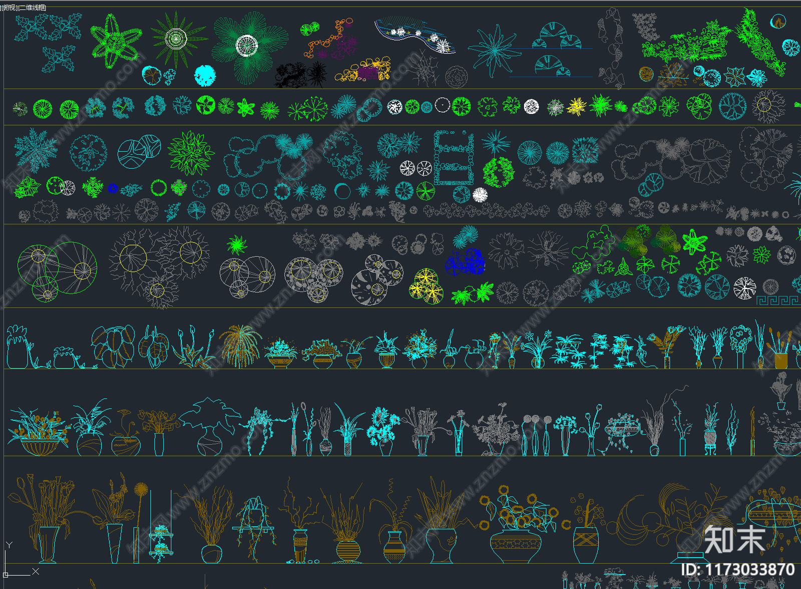 超全园林景观植物室内绿植CAD总图库施工图下载【ID:1173033870】