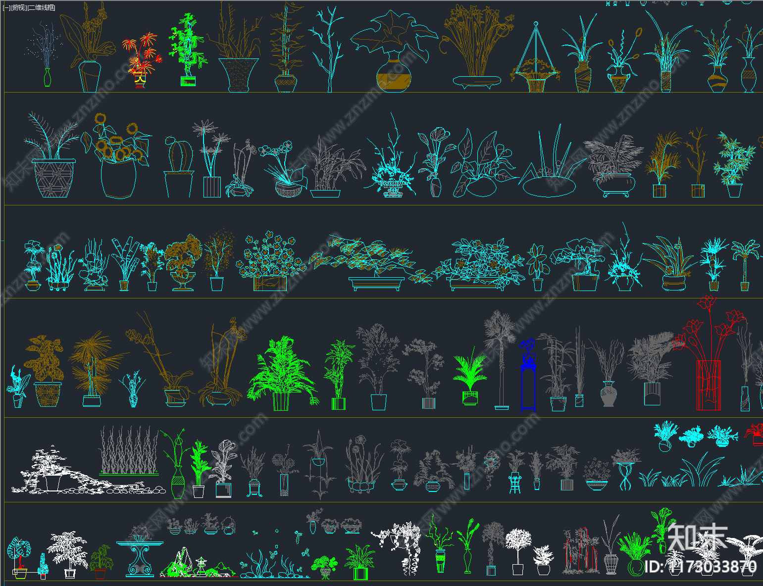 超全园林景观植物室内绿植CAD总图库施工图下载【ID:1173033870】