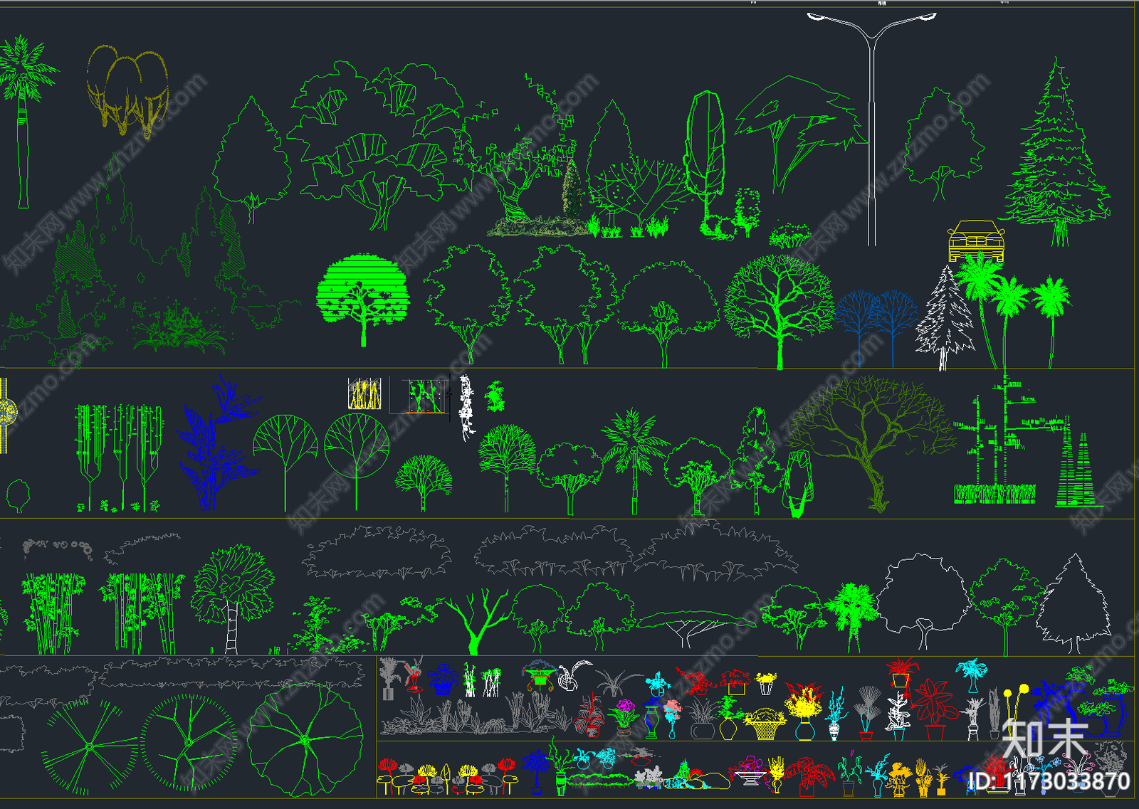 超全园林景观植物室内绿植CAD总图库施工图下载【ID:1173033870】