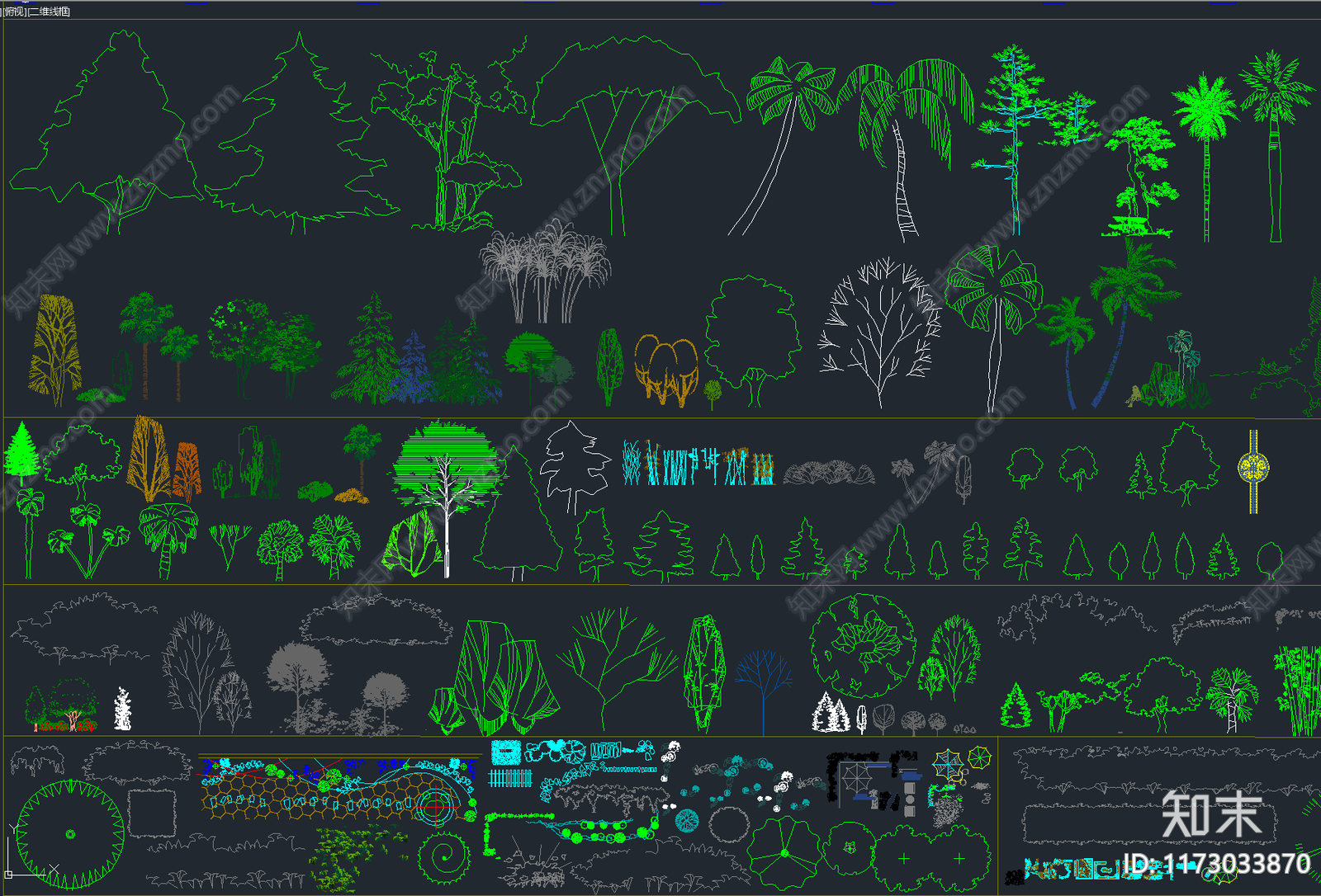 超全园林景观植物室内绿植CAD总图库施工图下载【ID:1173033870】