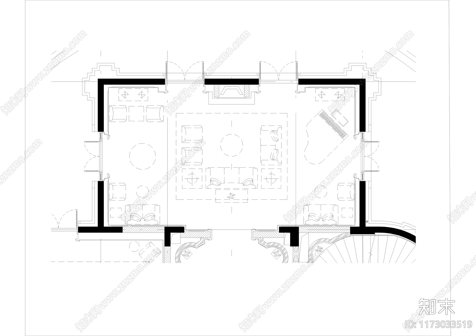 欧式客厅施工图下载【ID:1173033519】