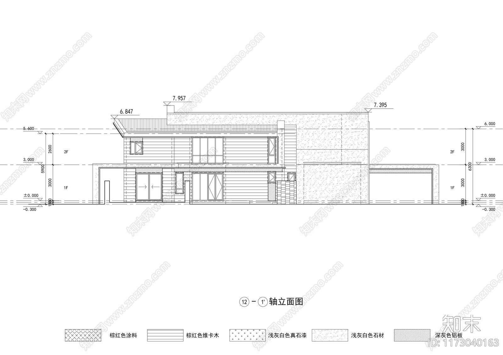 现代别墅建筑施工图下载【ID:1173040163】